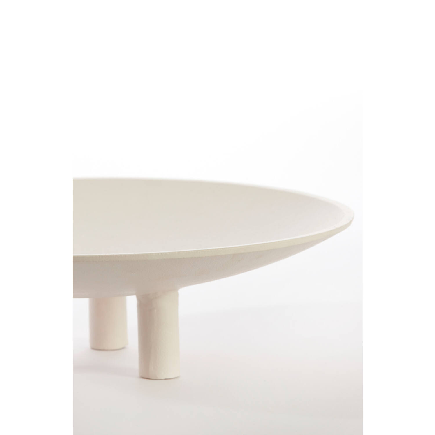 Plateau op voet Ø40x11 cm TABUA crème
