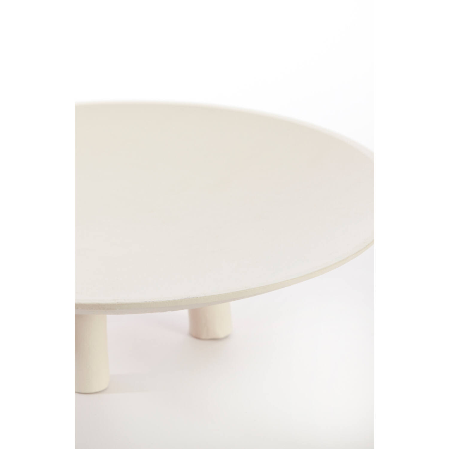 Plateau op voet Ø40x11 cm TABUA crème