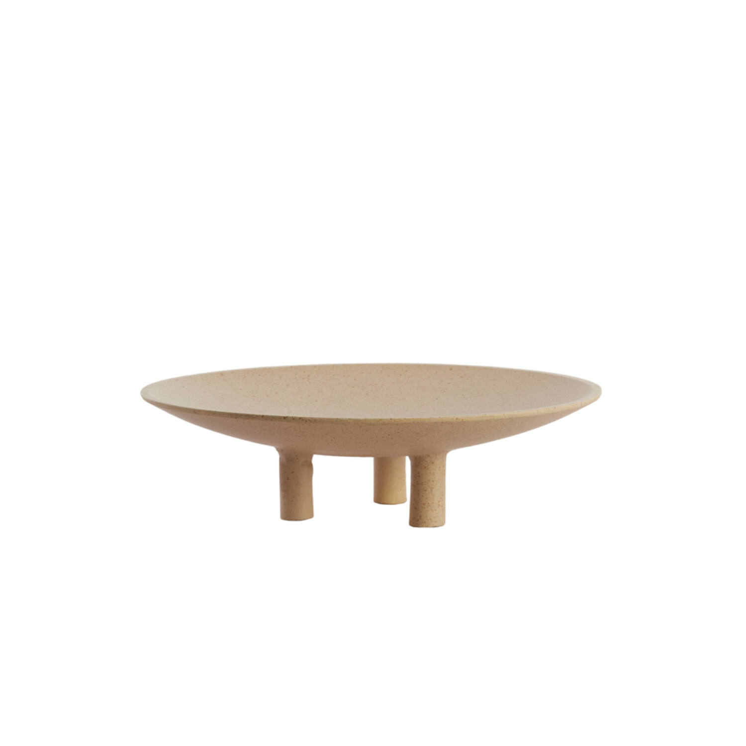 Plateau op voet Ø40x11 cm TABUA zand+licht bruin gespikkeld