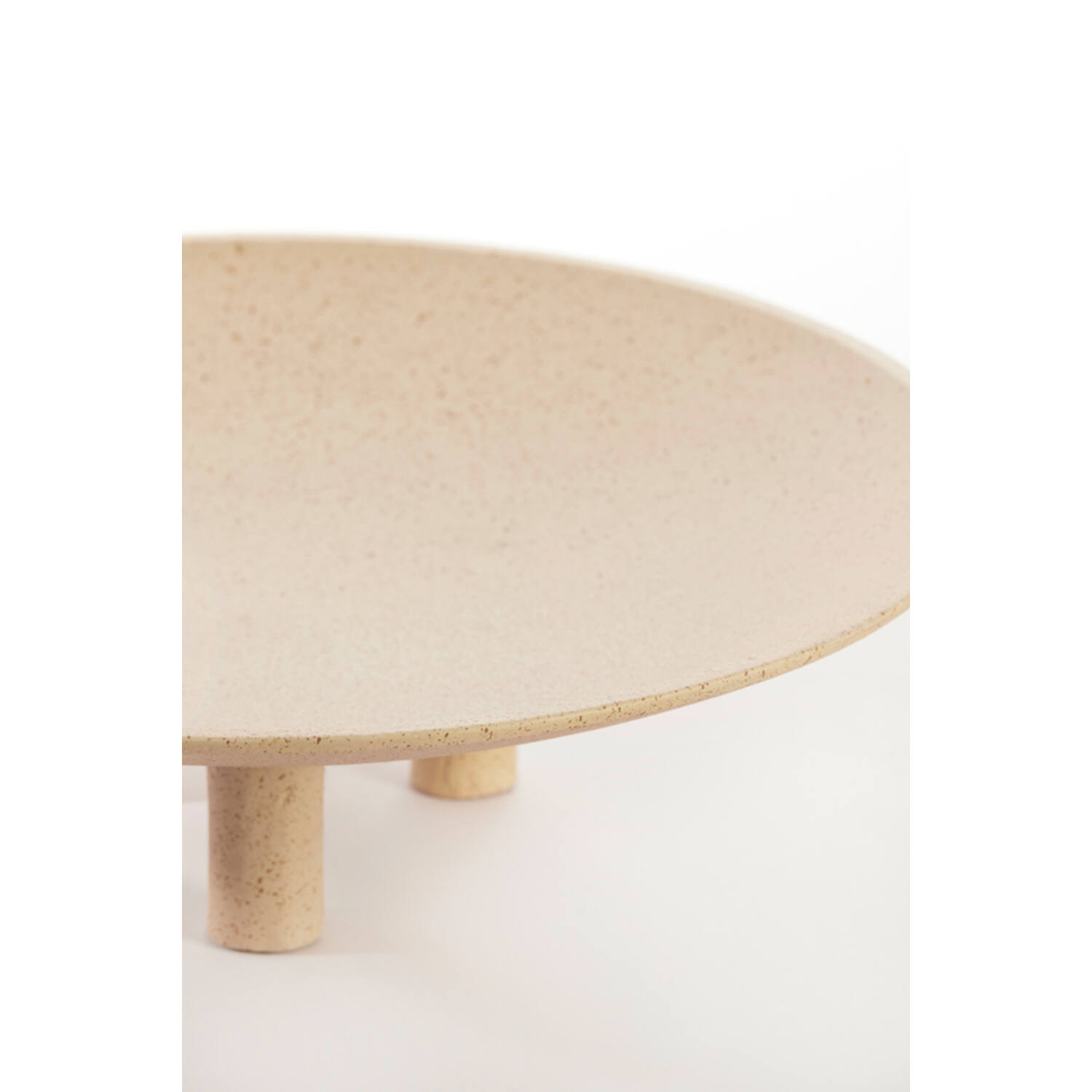 Plateau op voet Ø40x11 cm TABUA zand+licht bruin gespikkeld