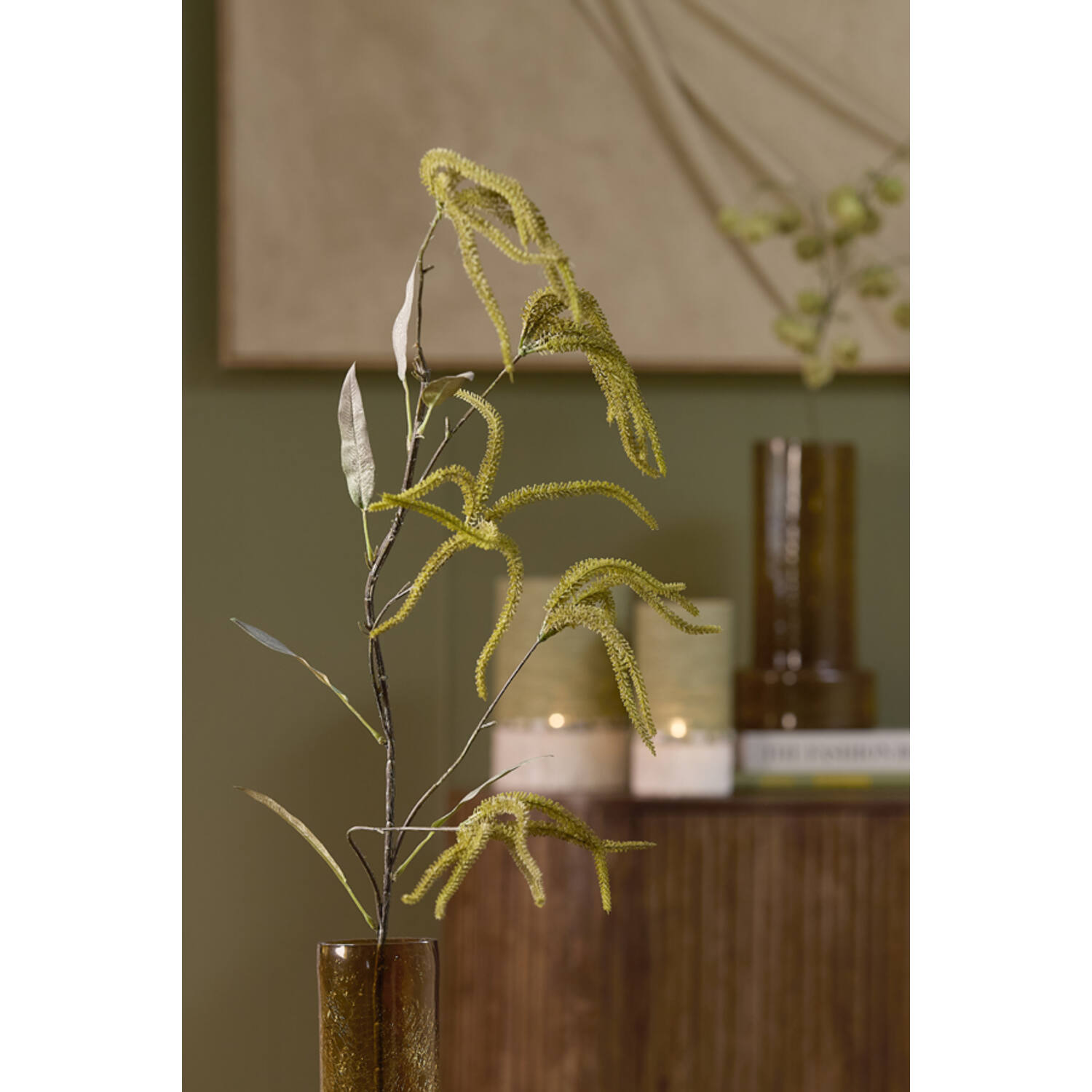 Artificial flower 20x10x120 cm PIPERALES green