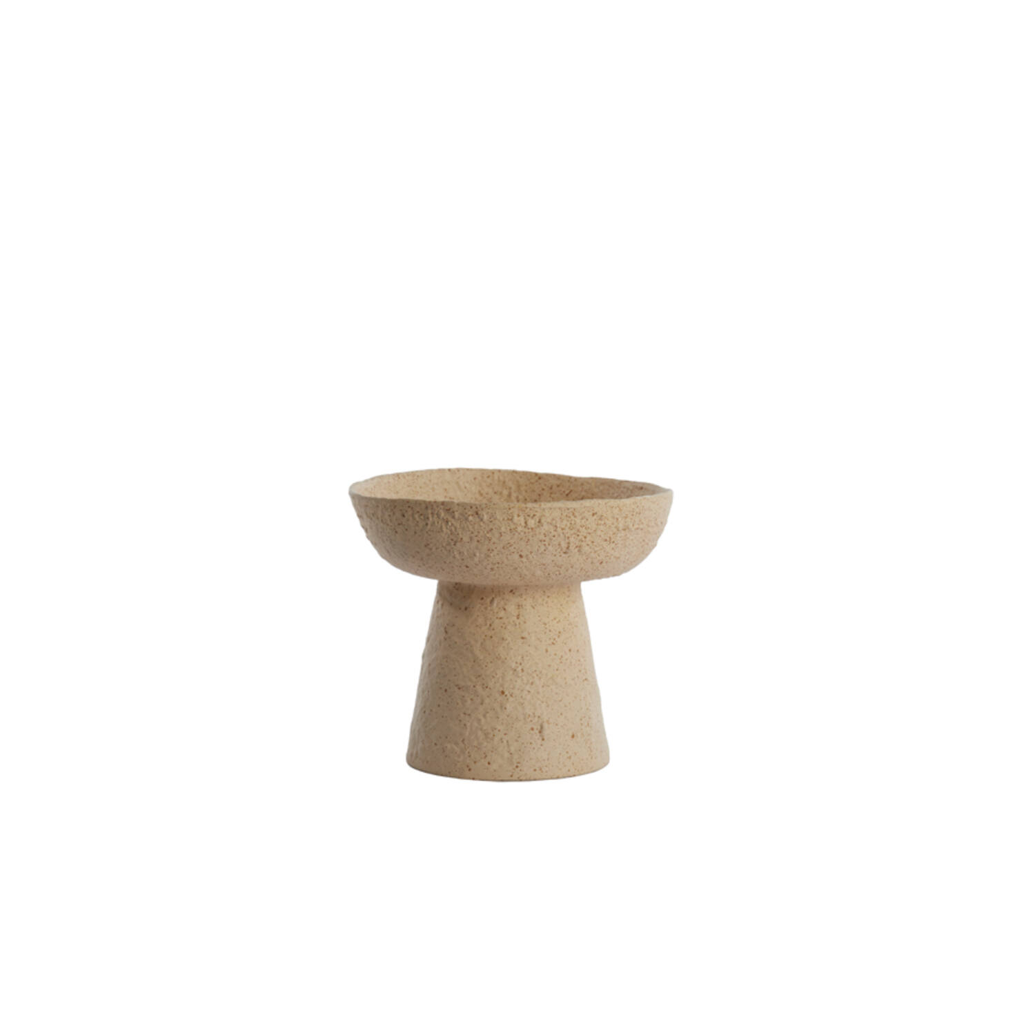 Schaal op voet Ø20,5x18 cm OTA zand+licht bruin gespikkeld