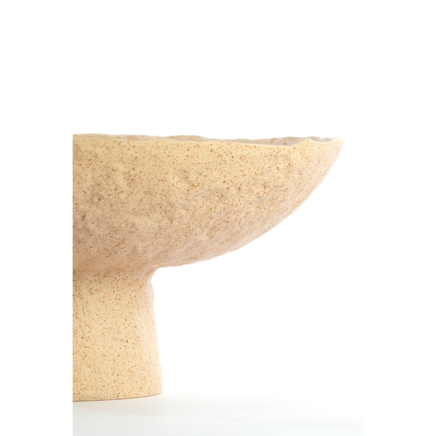 Dish on base Ø31x15,5 cm OTA sand+light brown spotted