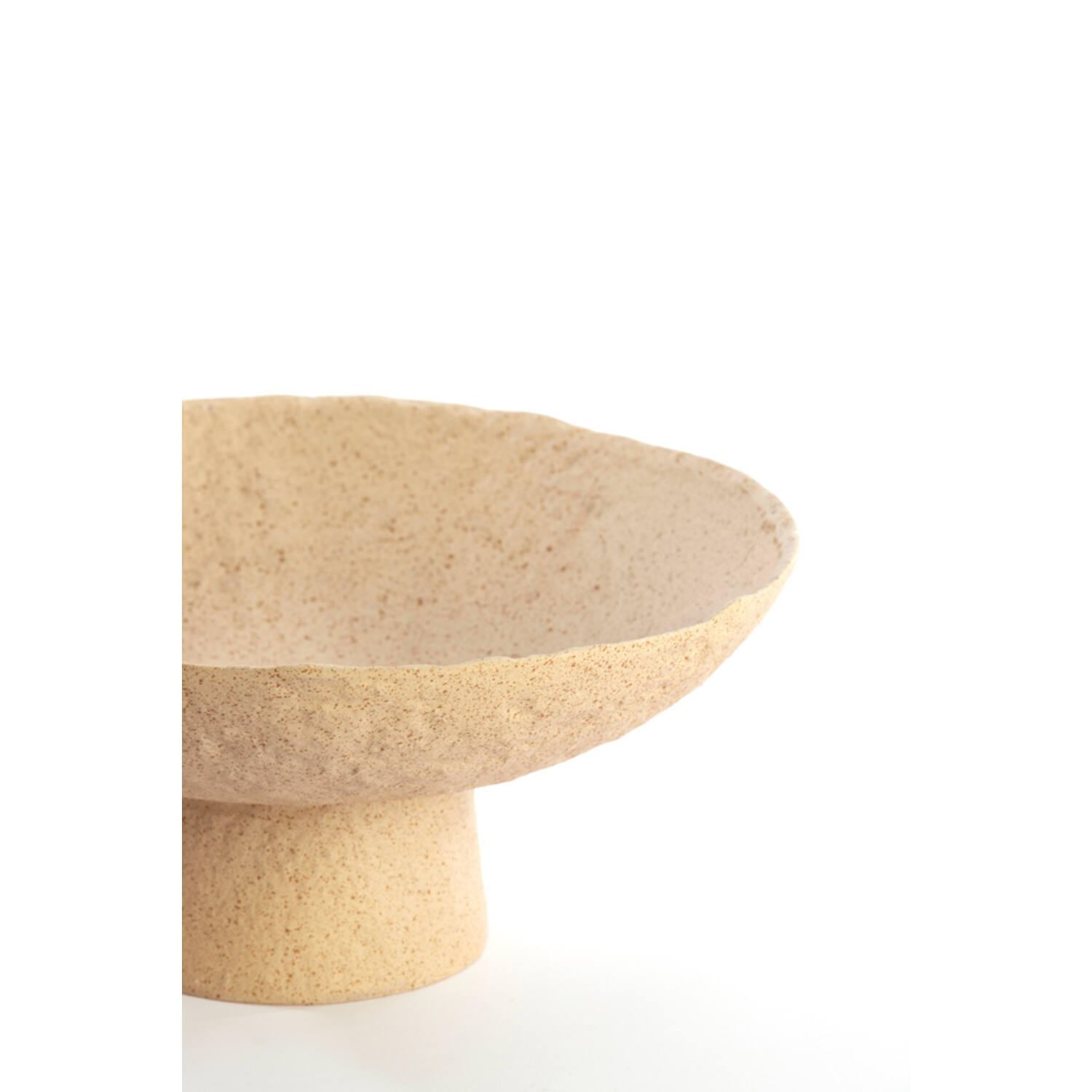Dish on base Ø31x15,5 cm OTA sand+light brown spotted