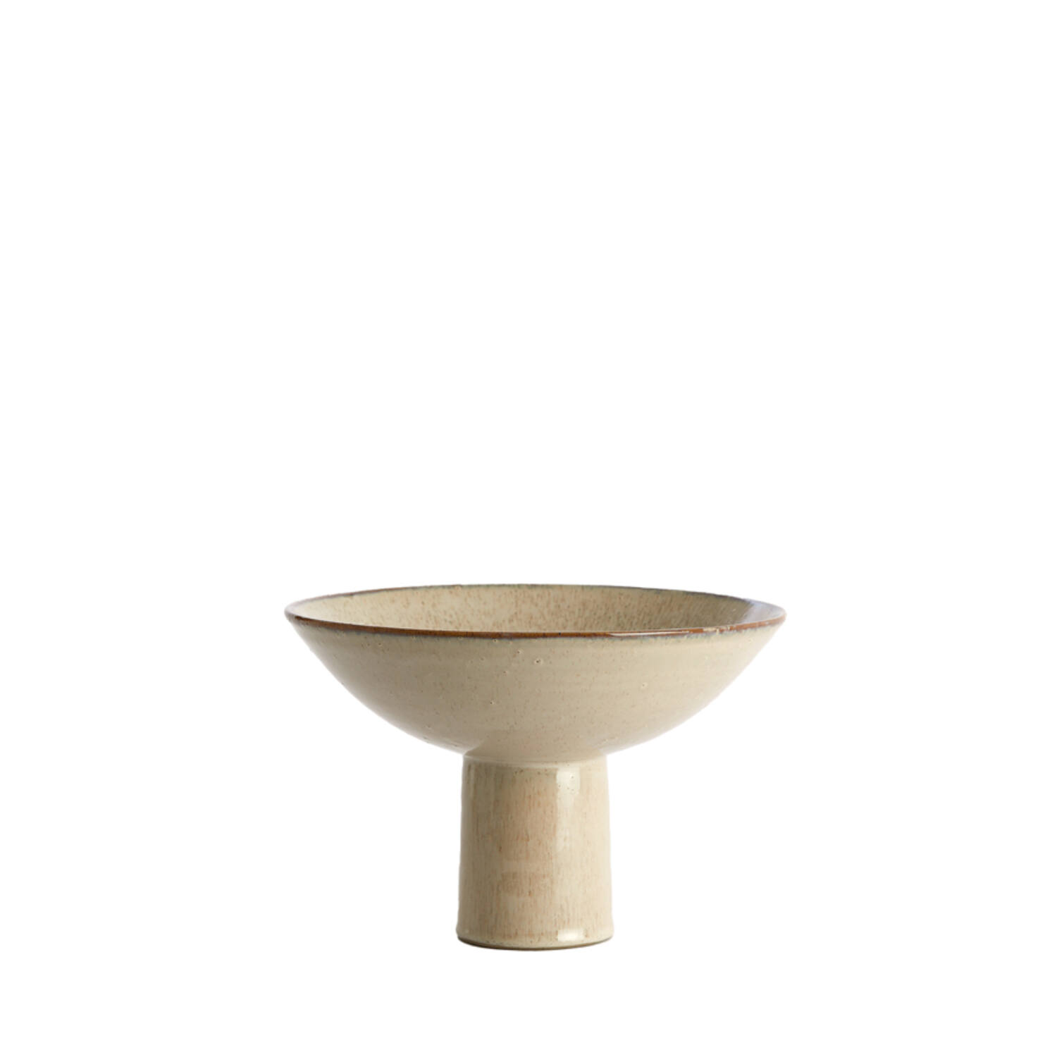 Schaal op voet Ø28x18,5 cm VASCO glans beige