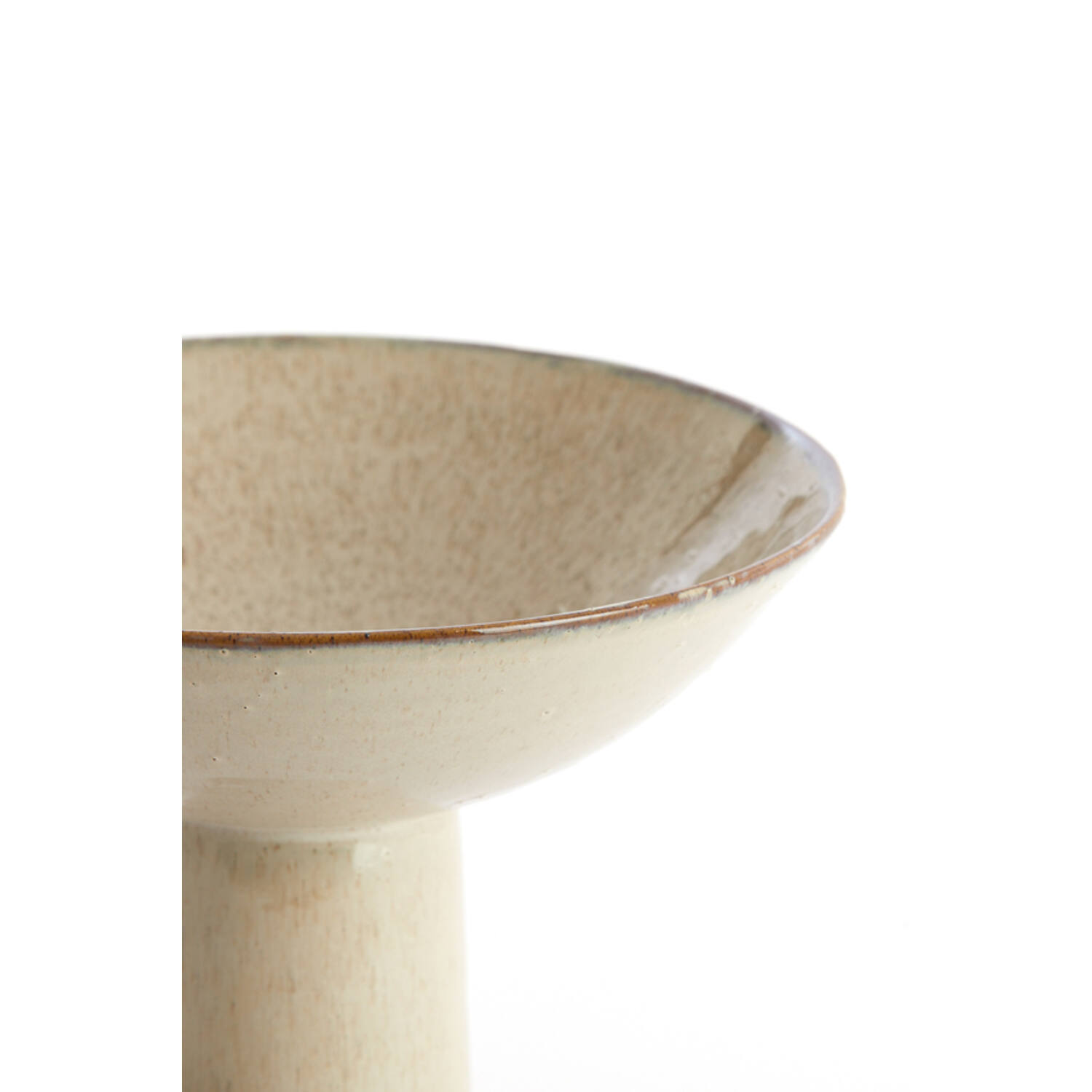 Schaal op voet Ø28x18,5 cm VASCO glans beige