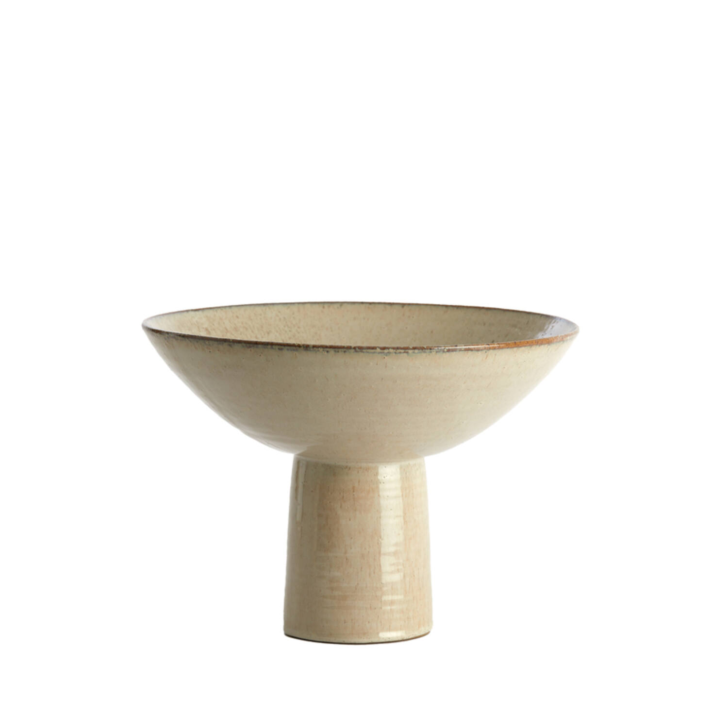 Dish on base Ø35,5x25,5 cm VASCO shiny beige