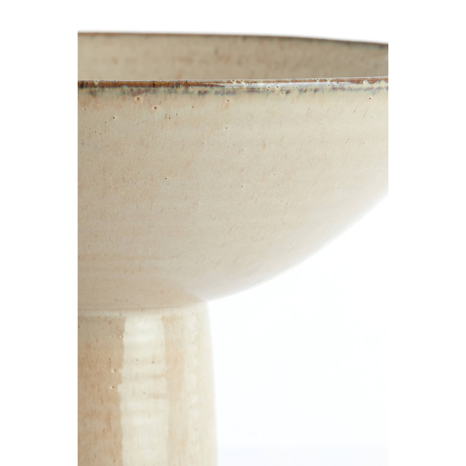 Dish on base Ø35,5x25,5 cm VASCO shiny beige