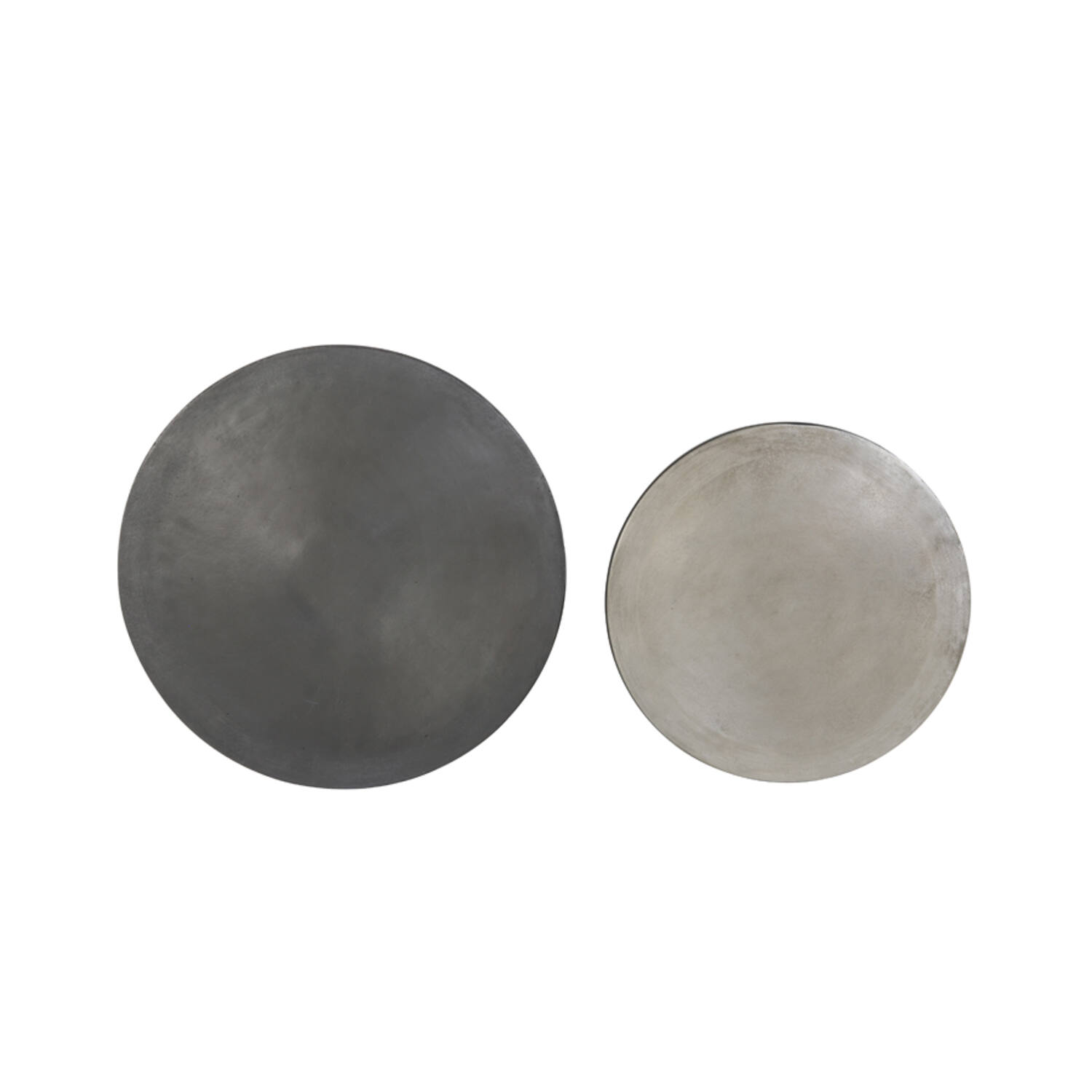 Bijzettafel S/2 Ø40x45+Ø49x50,5 cm TALCA ruw lood+ant. lood