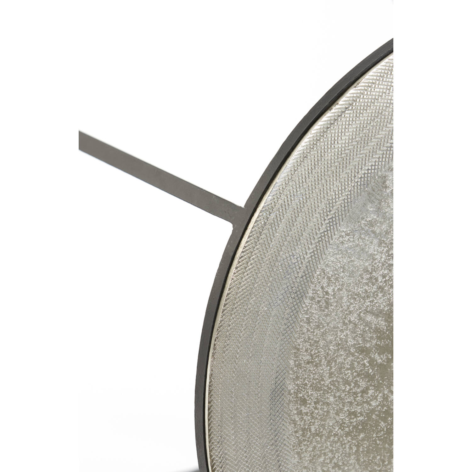 Bijzettafel S/2 Ø41x46+Ø49x52 cm TALCA ruw nikkel