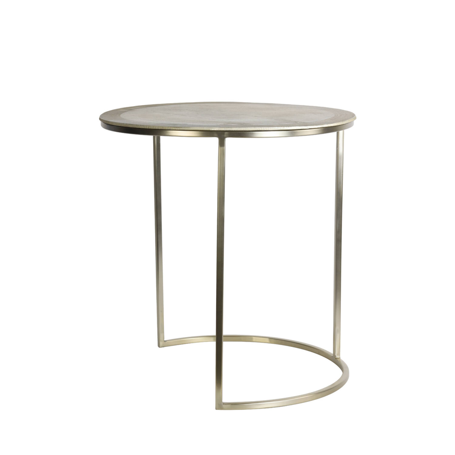 Bijzettafel S/2 Ø40x45+Ø50x52 cm TALCA licht goud