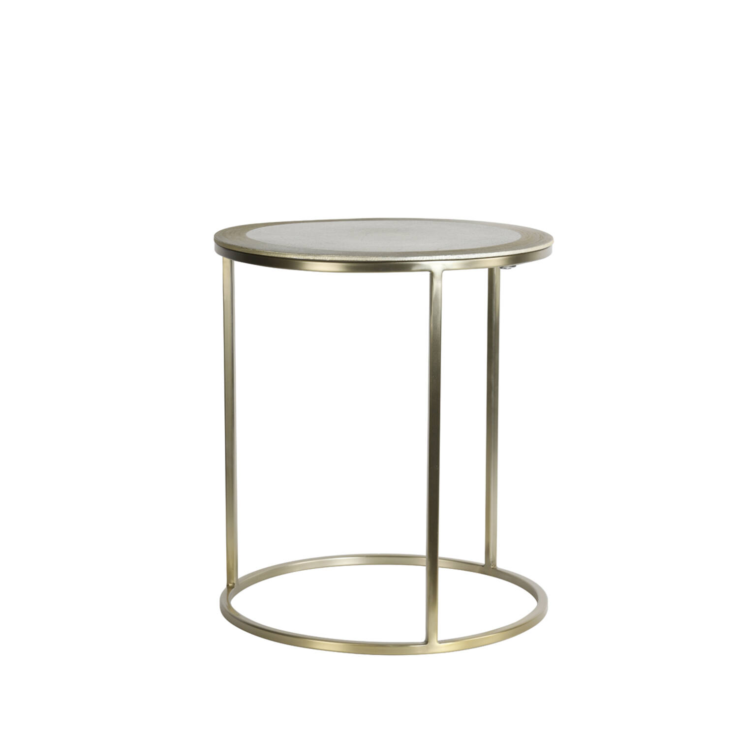 Bijzettafel S/2 Ø40x45+Ø50x52 cm TALCA licht goud