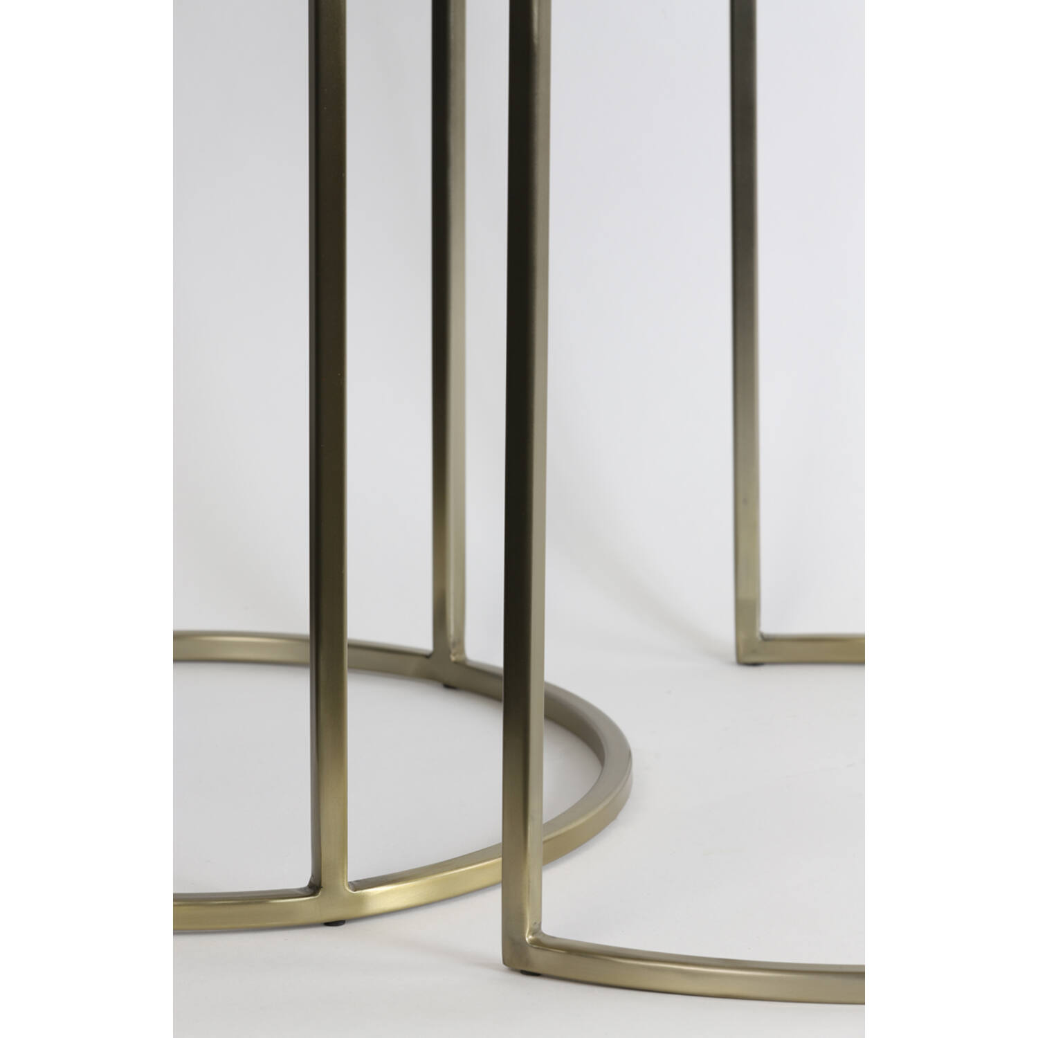Bijzettafel S/2 Ø40x45+Ø50x52 cm TALCA licht goud