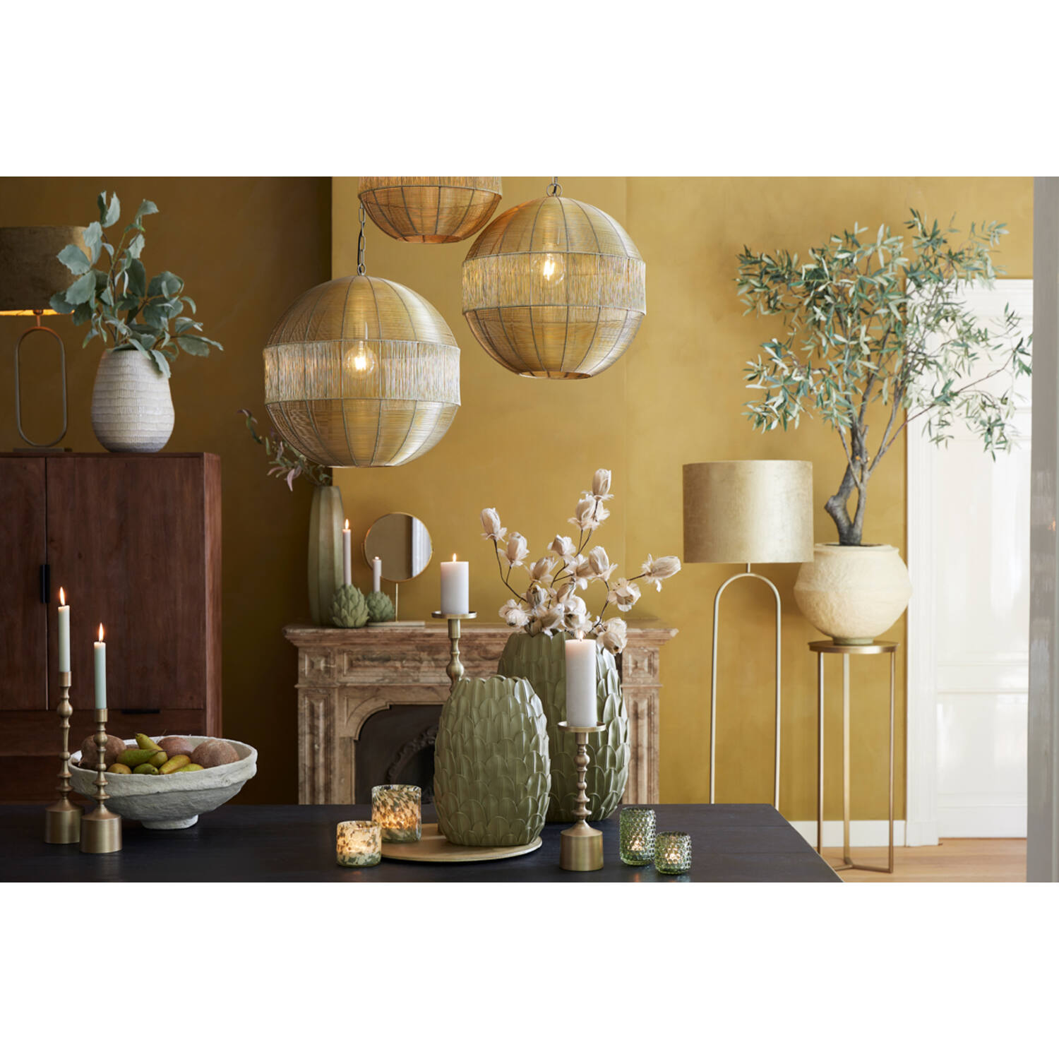 Pillar Ø35x81 cm RETIRO light gold