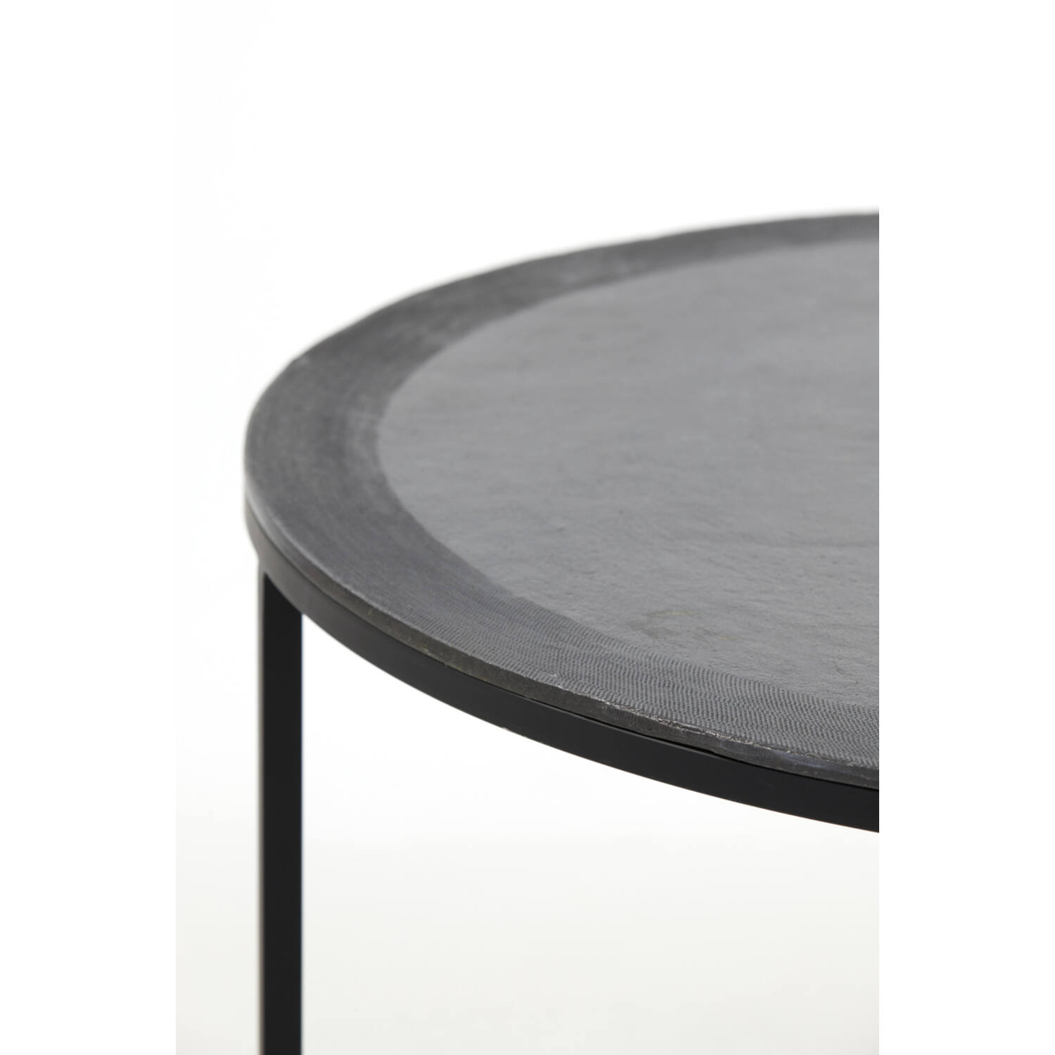 Salontafel S/2 Ø67,5x39,5+Ø75x45 cm TALCA lood antiek edge