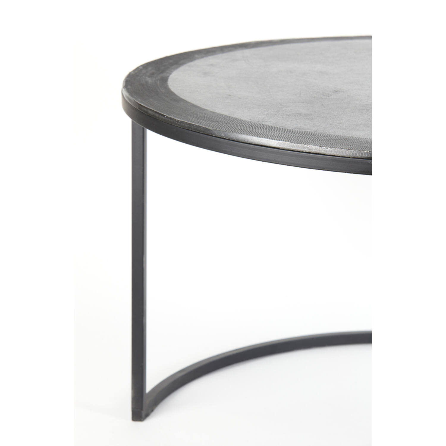 Salontafel S/2 Ø67,5x39,5+Ø75x45 cm TALCA lood antiek edge