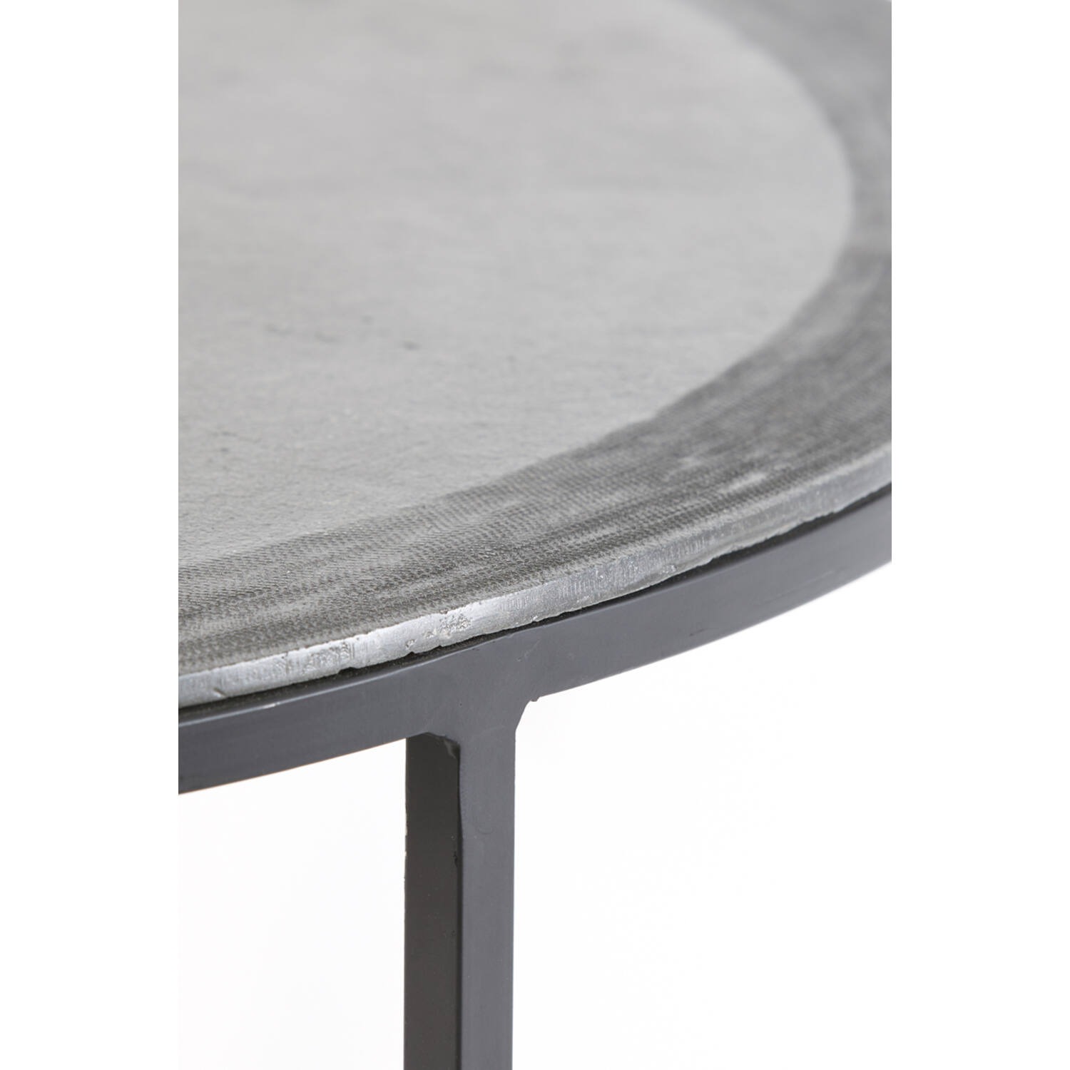 Salontafel S/2 Ø67,5x39,5+Ø75x45 cm TALCA lood antiek edge