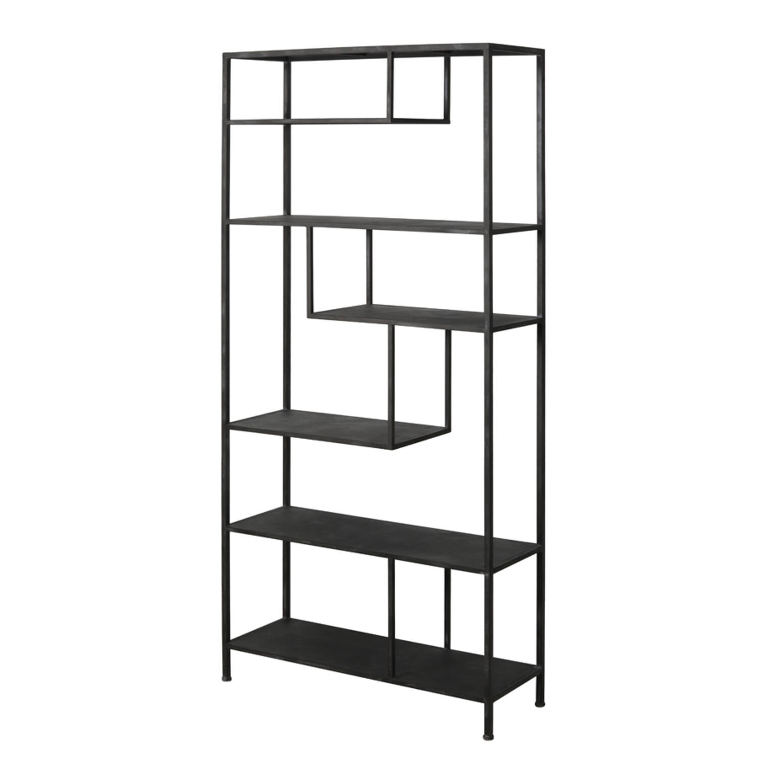 Kast open 100x35x213 cm YLAYA antiek zwart