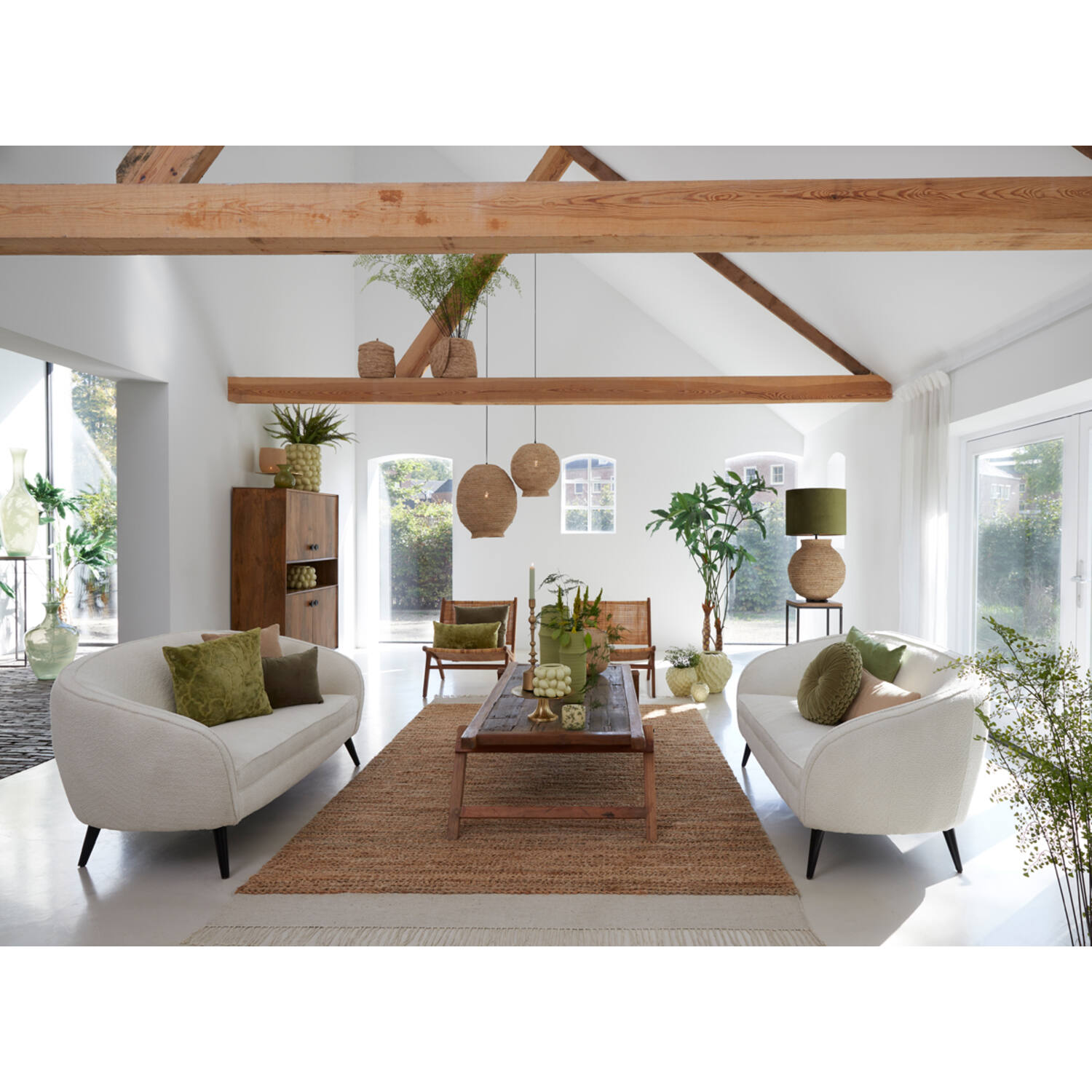 Zuil S/2 30x30x82,5+35x35x102 cm YARULA hout+zwart