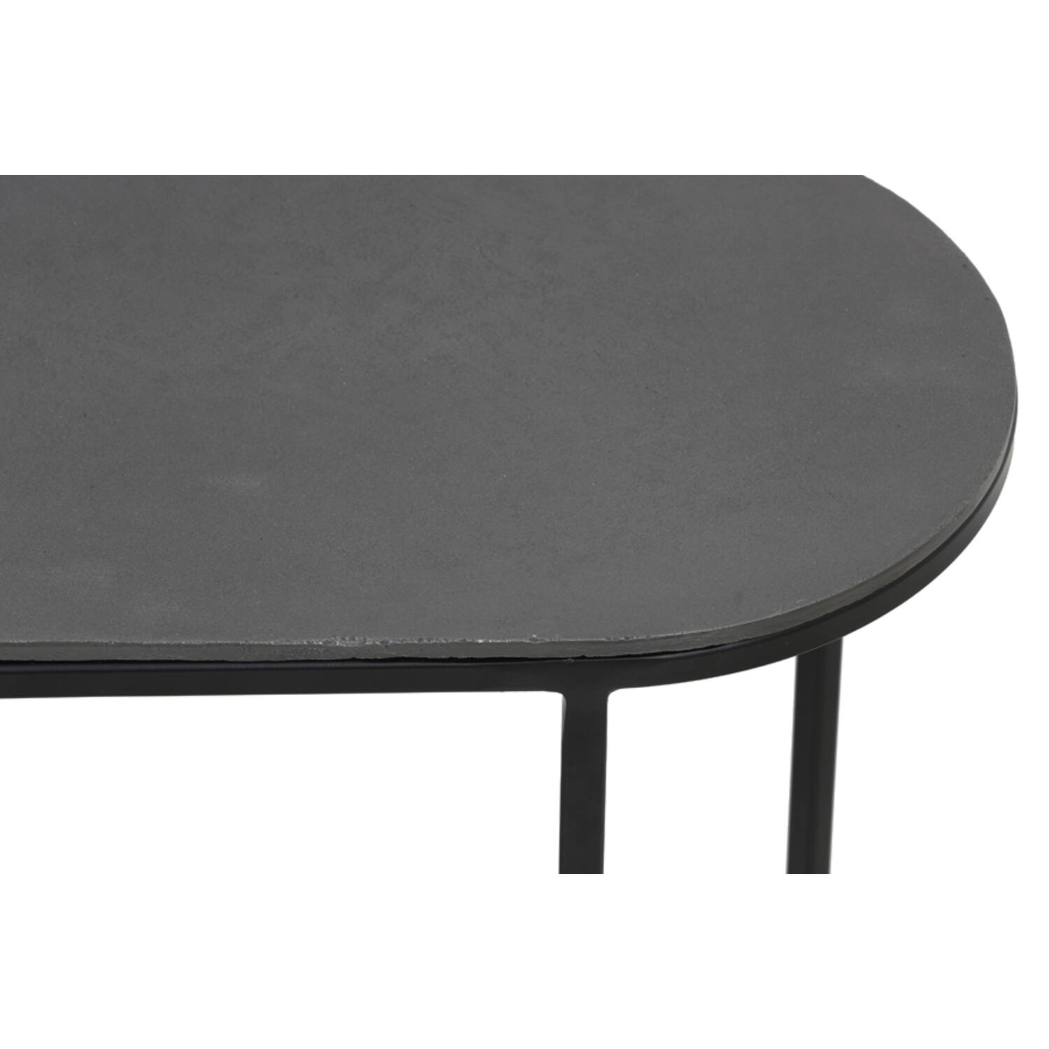 Bijzettafel S/2 max 53x26x53 cm BOCOV antiek lood-zwart
