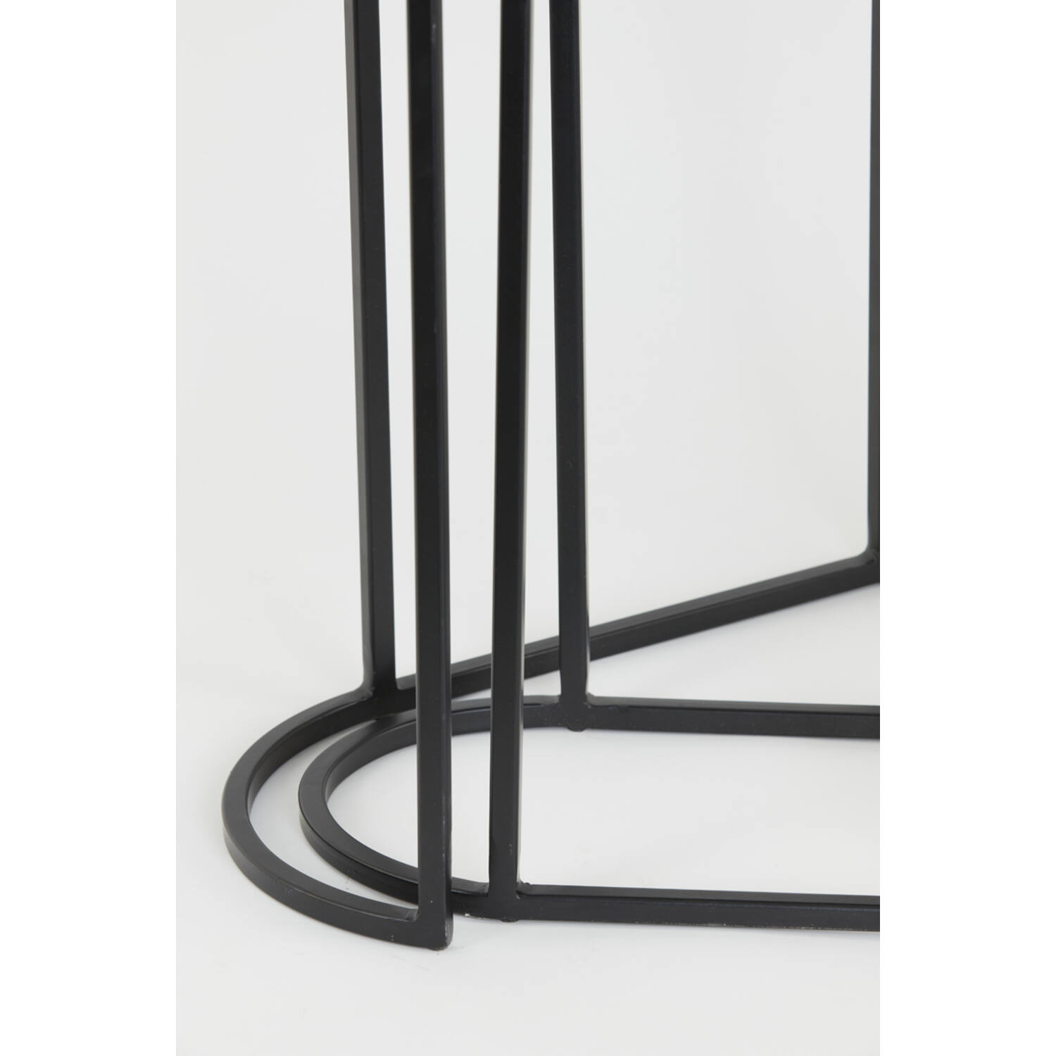 Bijzettafel S/2 max 53x26x53 cm BOCOV antiek lood-zwart