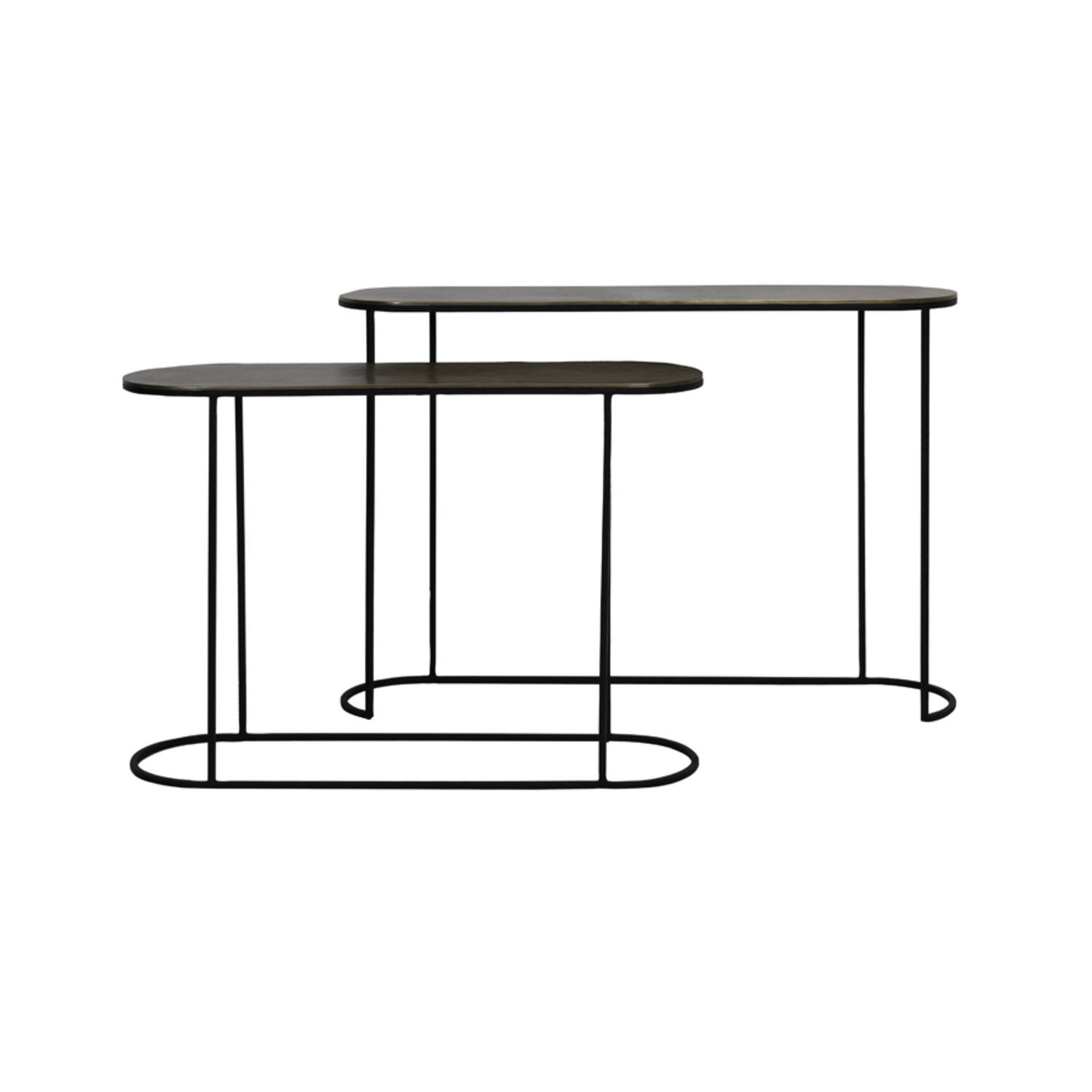 Side table S/2 max 118x28x81 cm BOCOV antiek brons-zwart