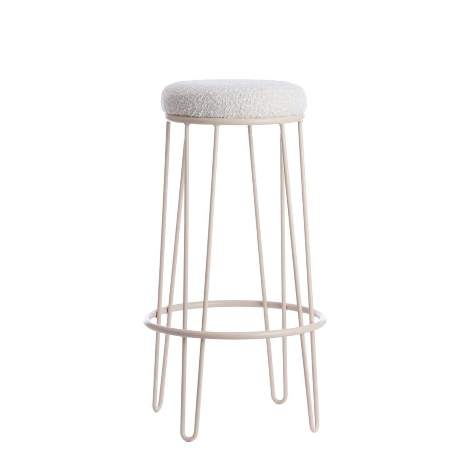 Barkruk Ø41x73 cm ALICE bouclé crème+crème