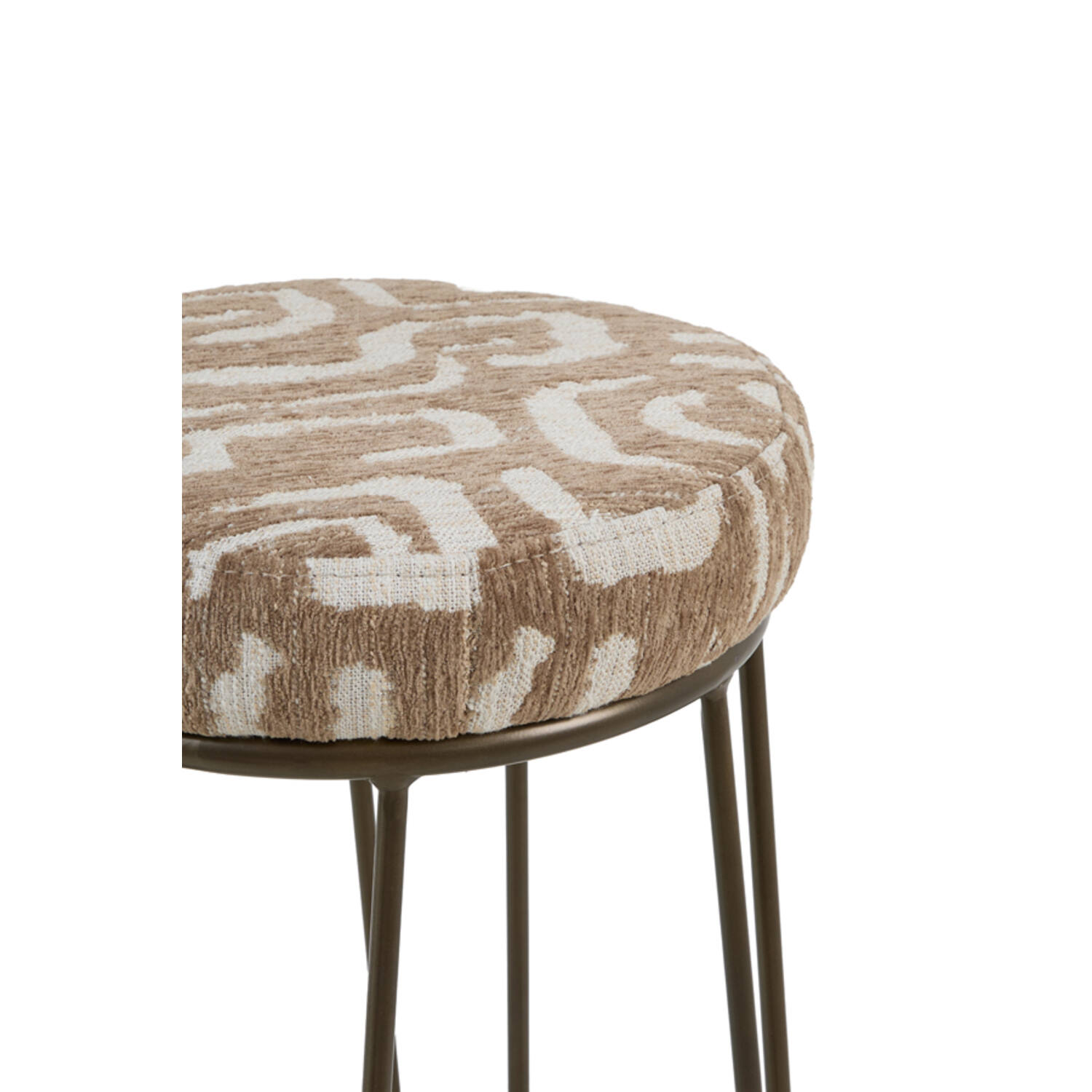 Bar stool Ø41x73 cm ALICE green-grey+beige+brown-bronze