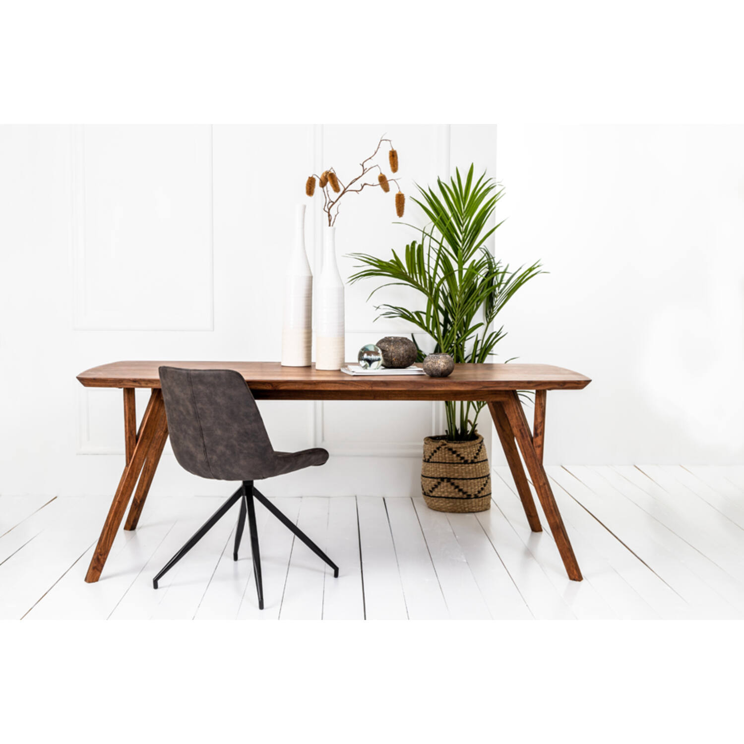 Dining table 220x100x76 cm QUENZA acacia wood brown