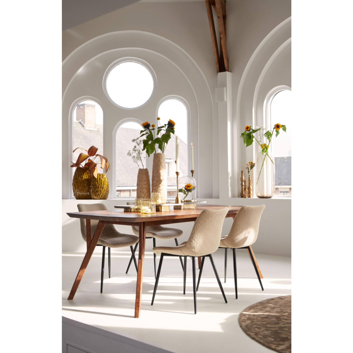 Dining table 220x100x76 cm QUENZA acacia wood brown