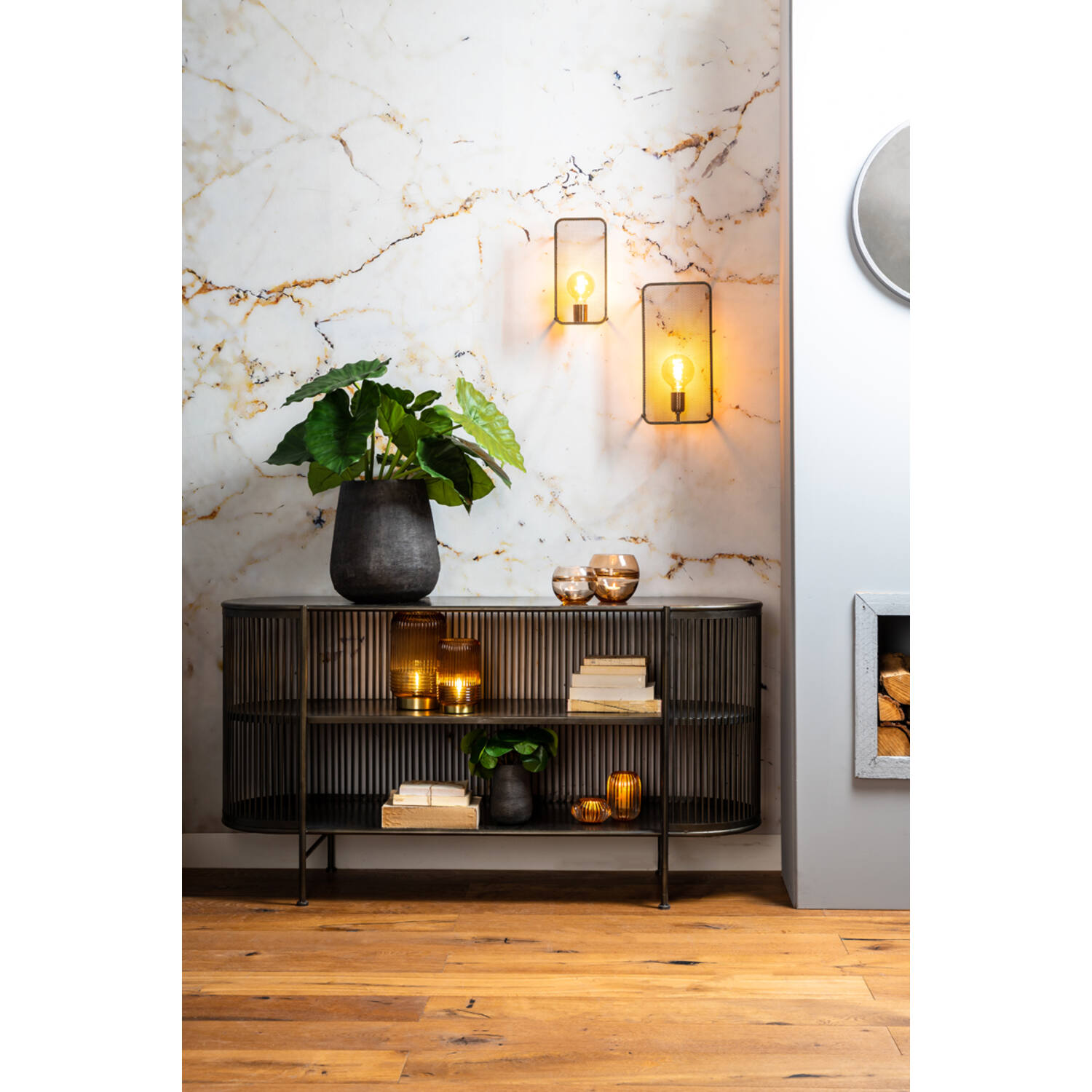 Cabinet open 149x40x80 cm YINTHE black