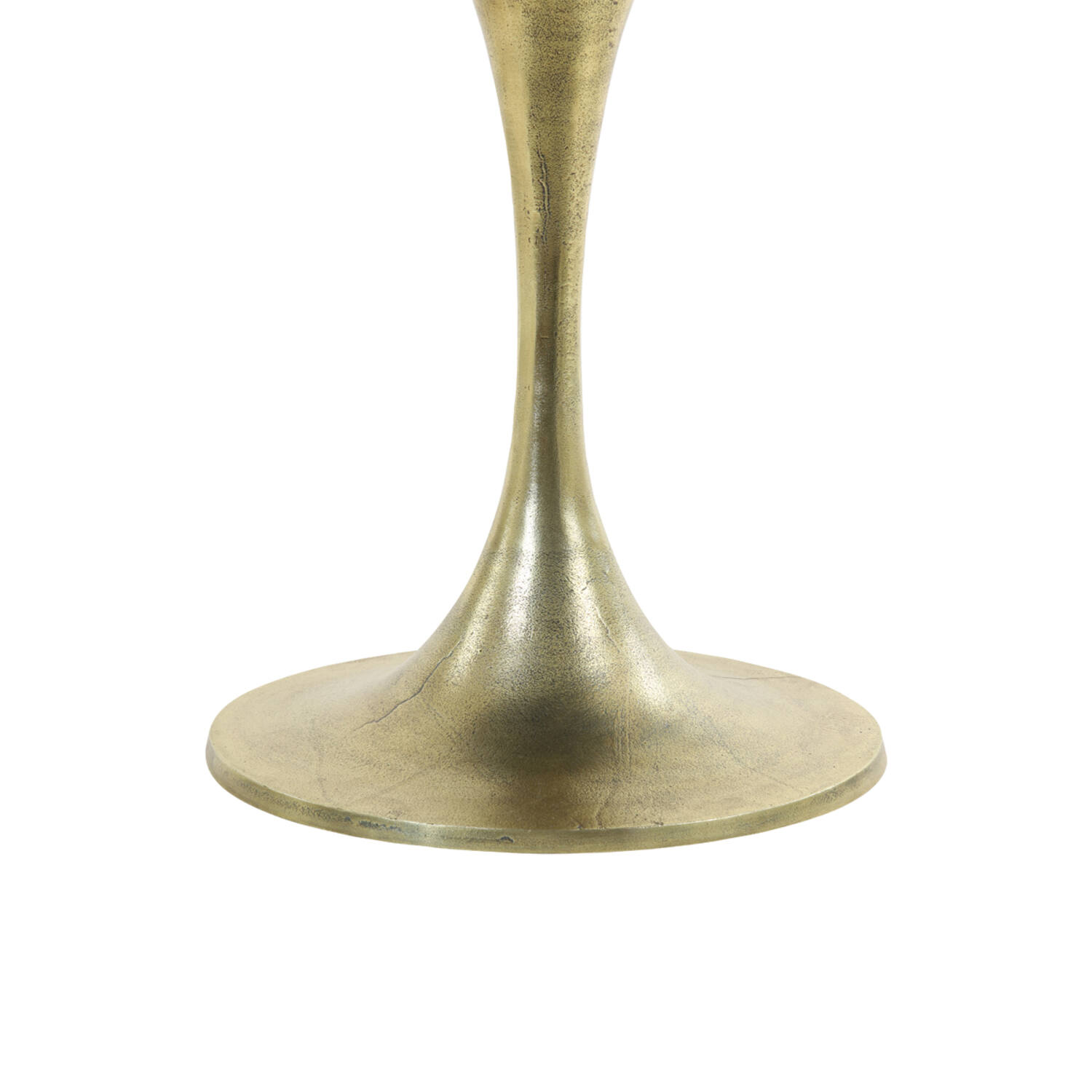 Bijzettafel Ø61x41 cm RICKERD wit marmer+antiek brons