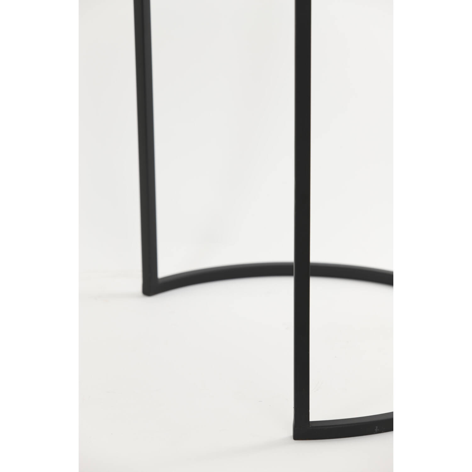 Side table S/2 Ø41x48+Ø49x53,5 cm ALFIO d brown marble+black