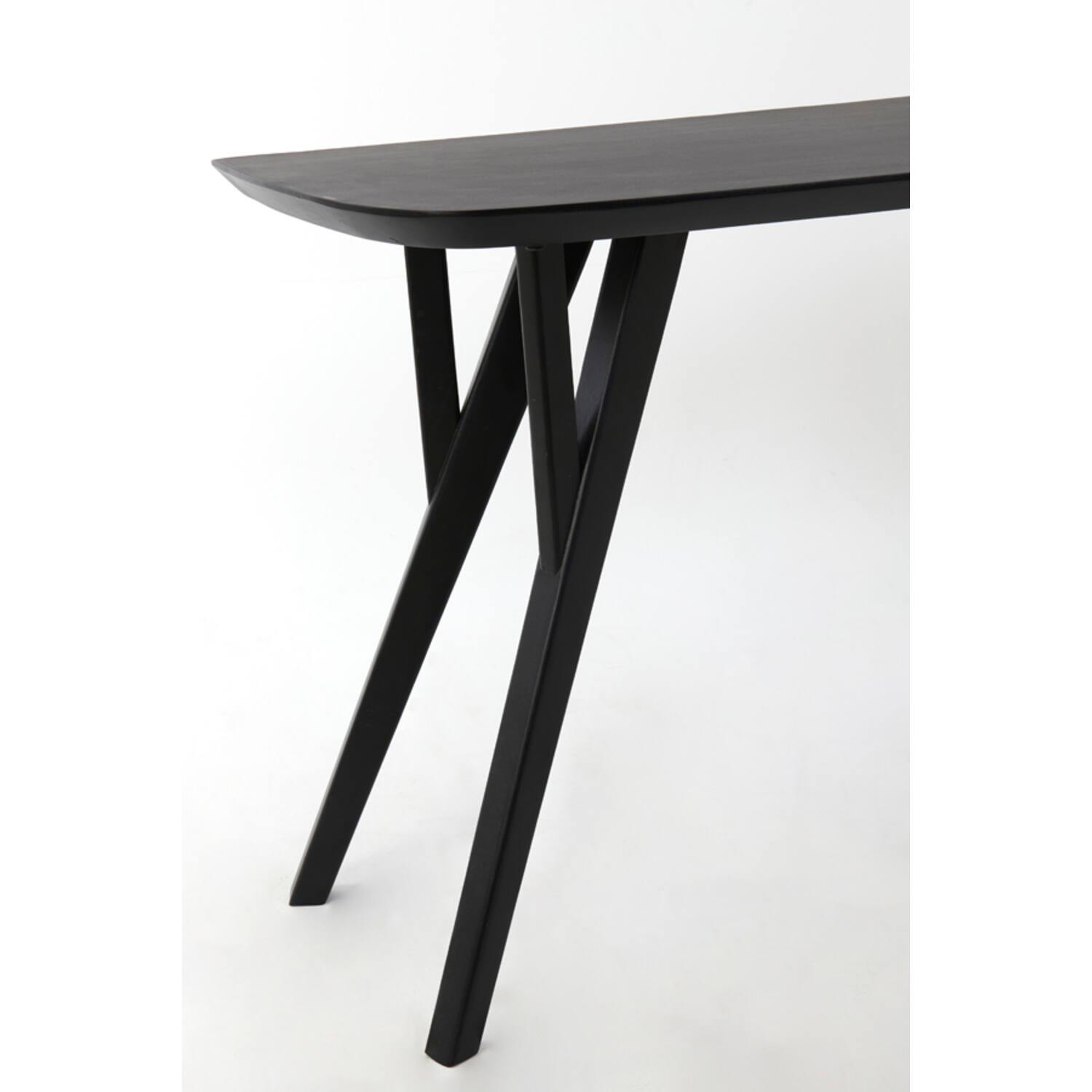 Side table 160x44x82 cm QUENZA acacia hout mat zwart