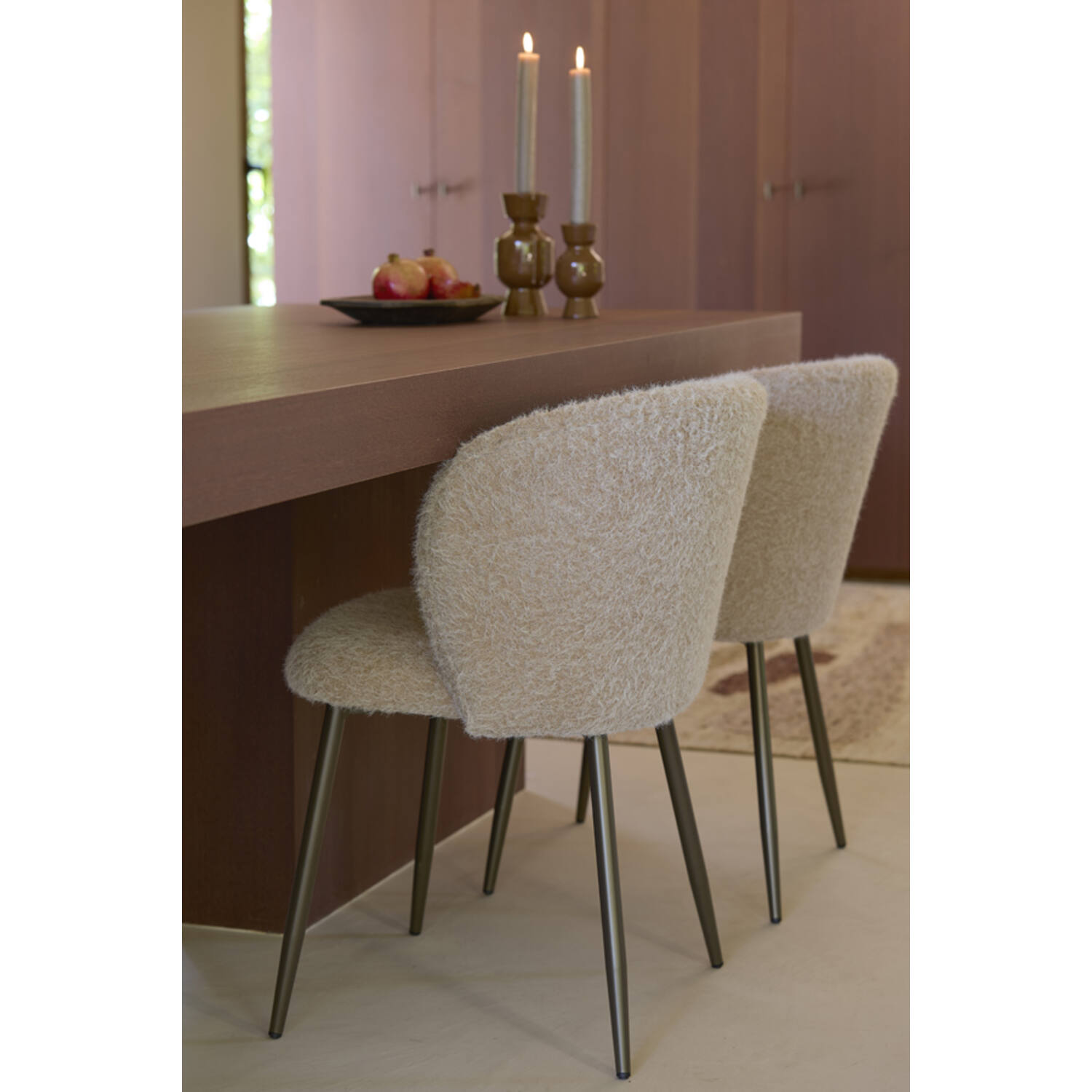 Dining chair 56x55x79 cm ELYNA light brown+brown-bronze