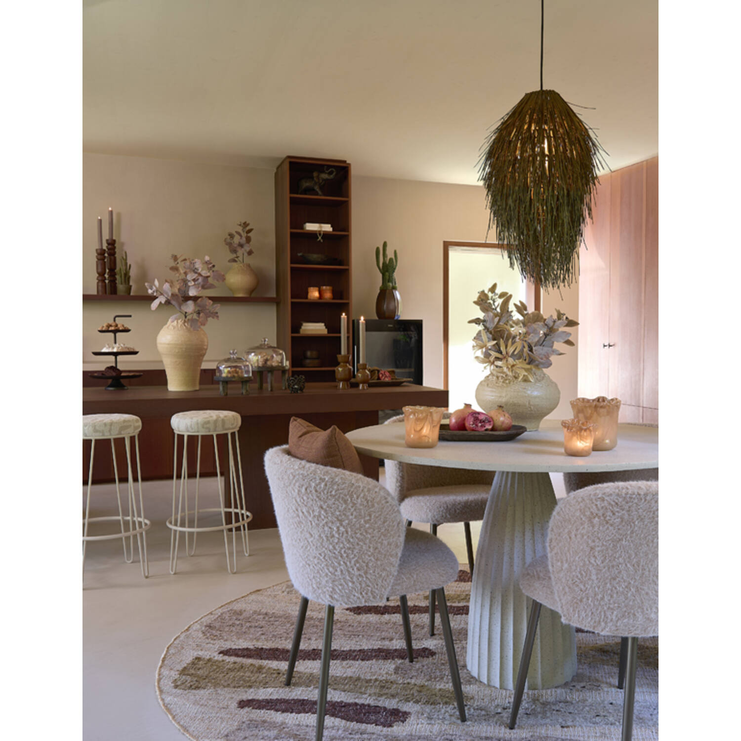 Dining chair 56x55x79 cm ELYNA light brown+brown-bronze