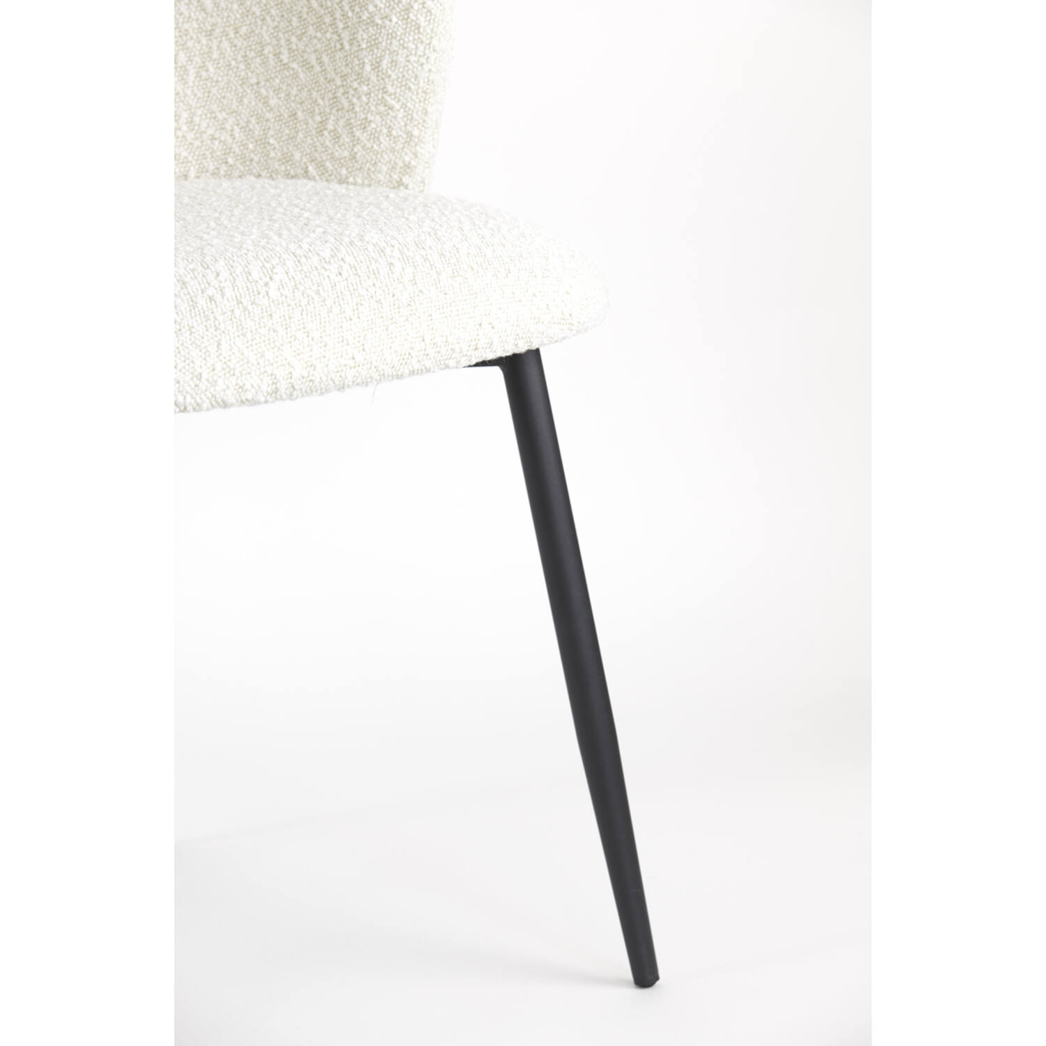 Eetkamerstoel 56x55x79 cm ELYNA bouclé crème-mat zwart