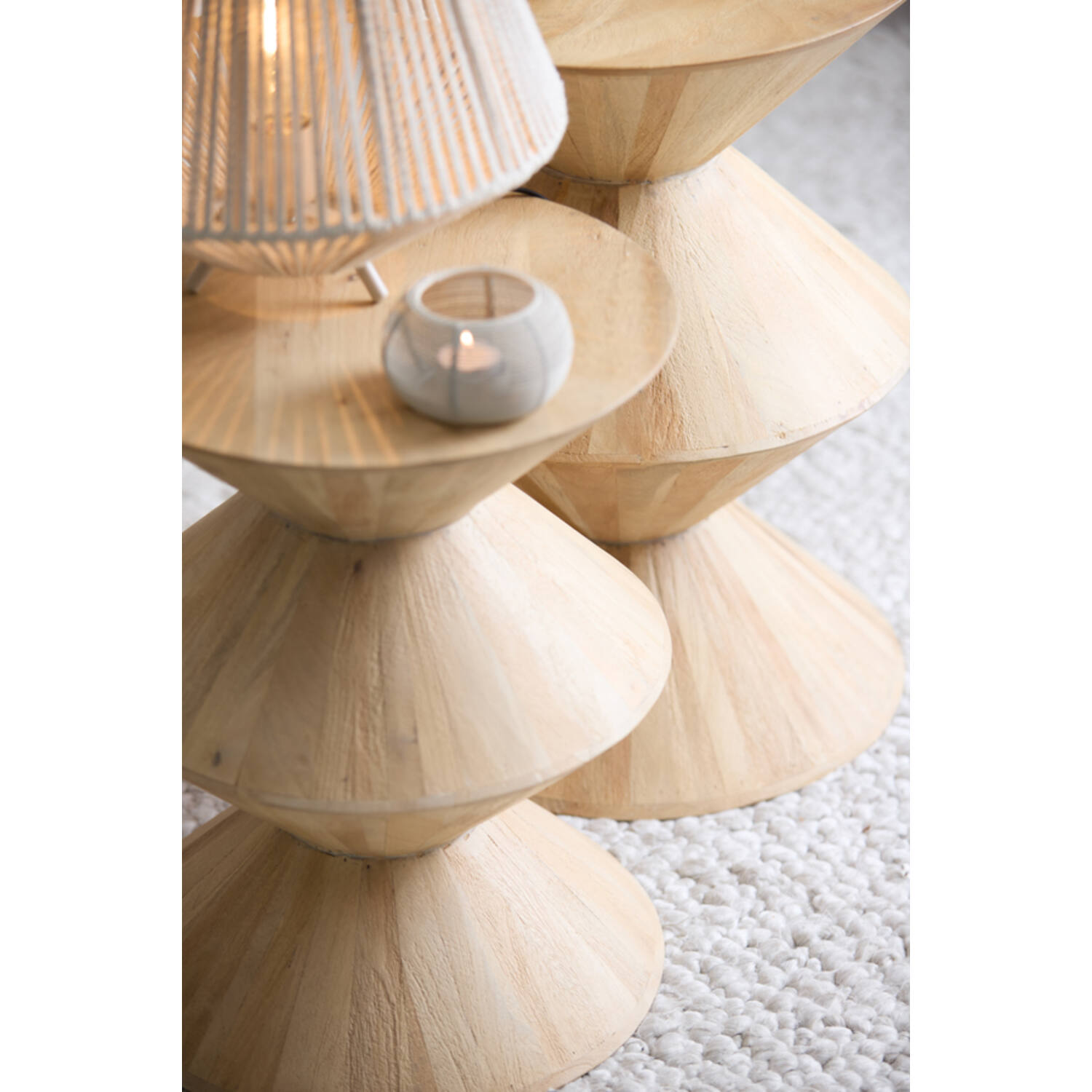 Side table Ø40x50 cm LARUS mango wood natural