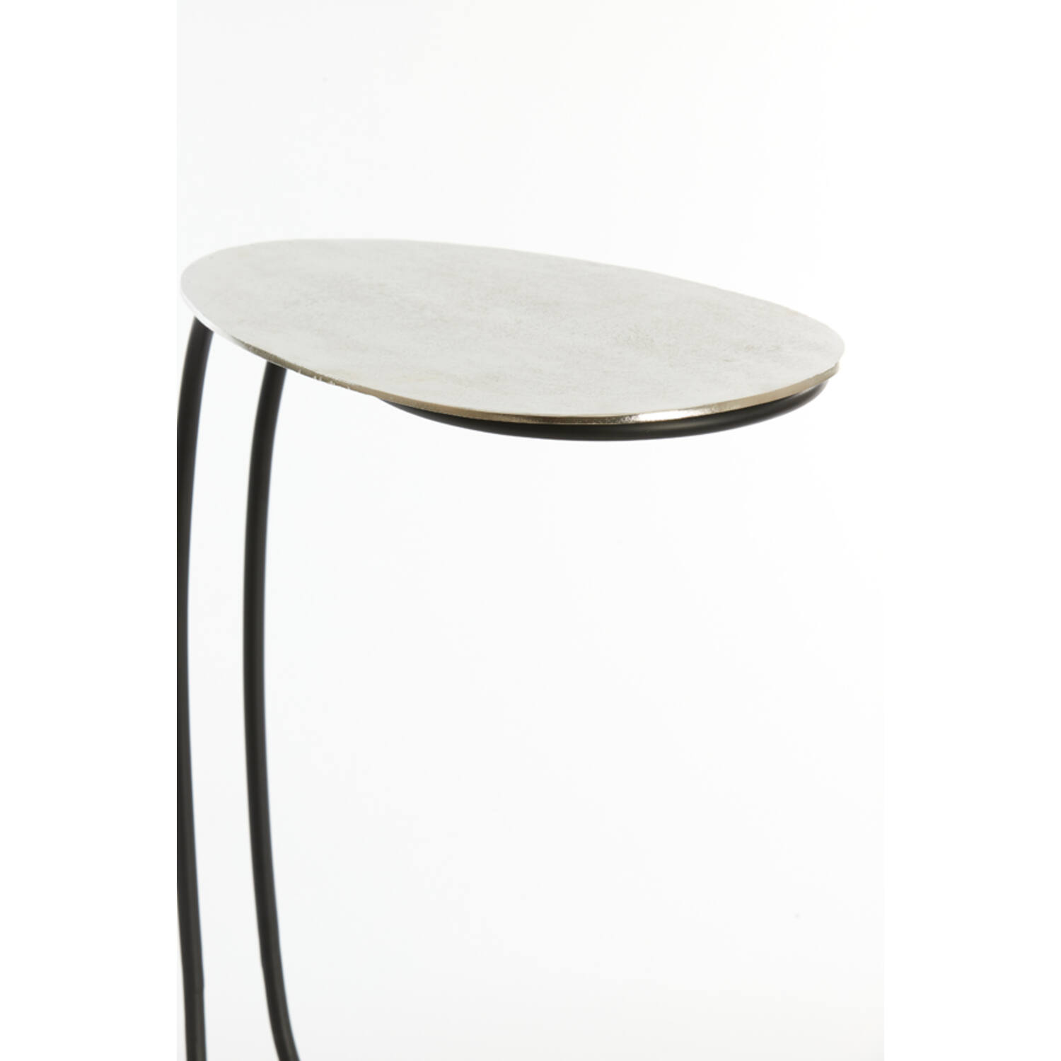Bijzettafel 43x27x53 cm MARSH ruw nikkel+zwart
