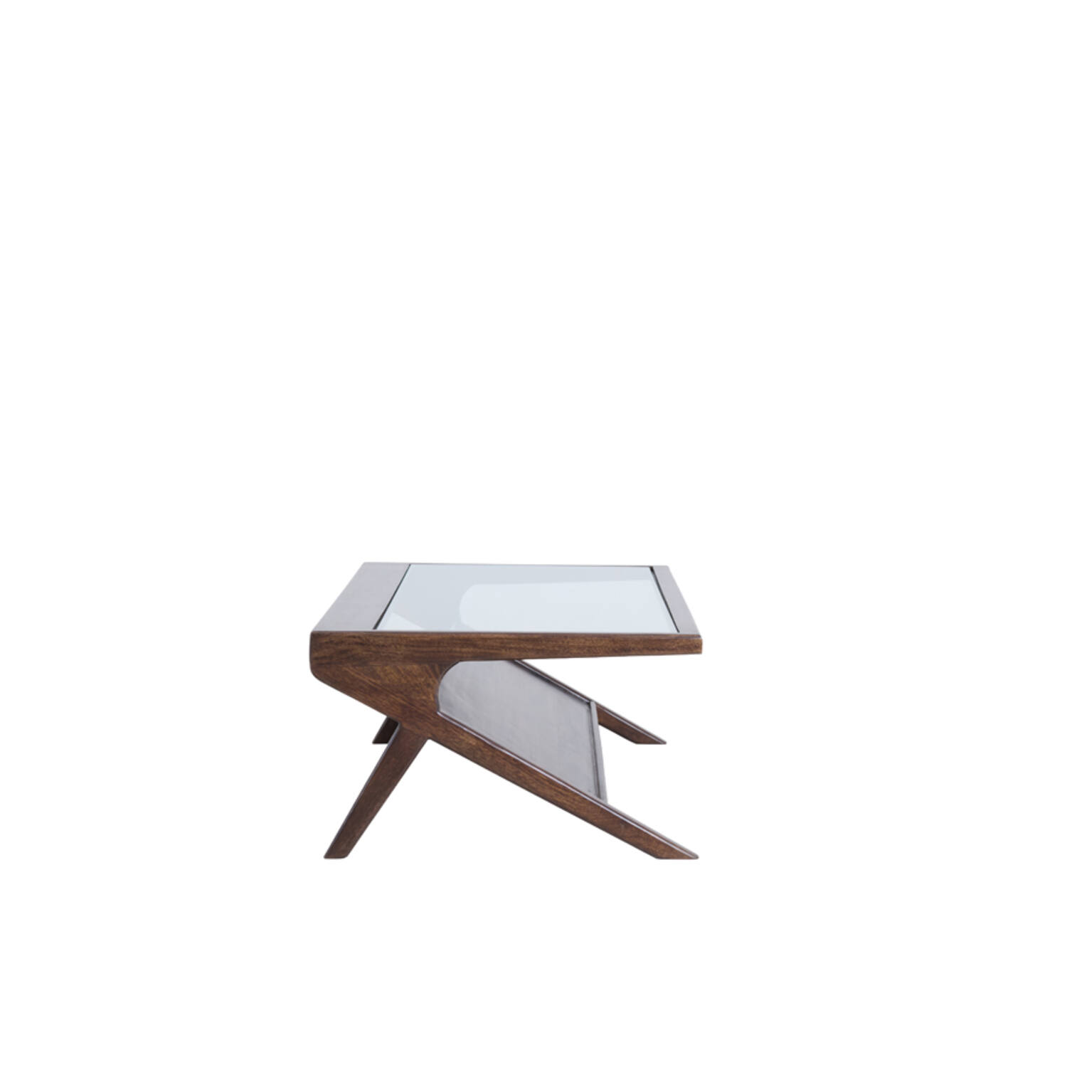 Coffee table 112x70x41 cm YUKI mango wood choco brown+glass