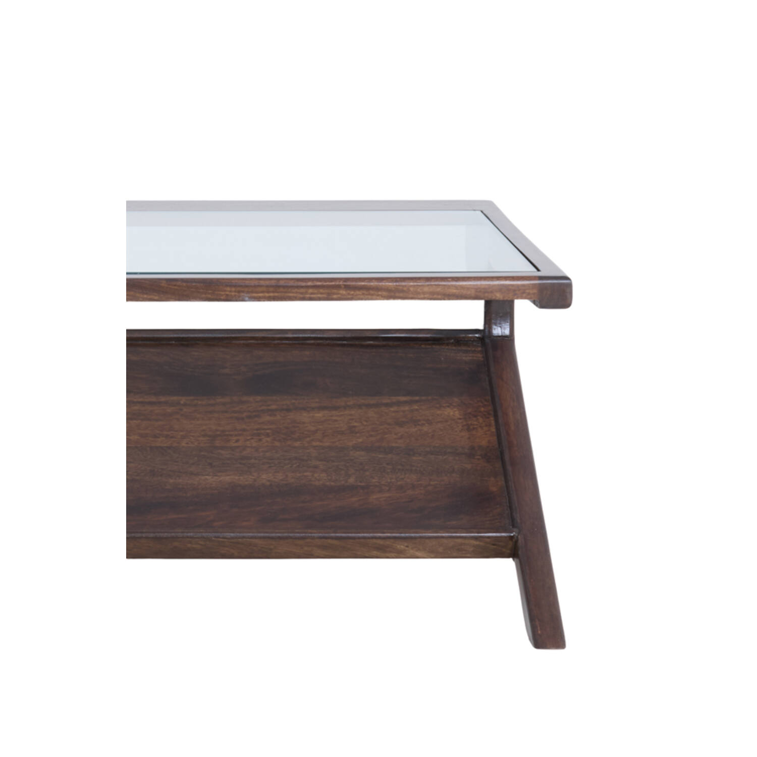 Coffee table 112x70x41 cm YUKI mango wood choco brown+glass