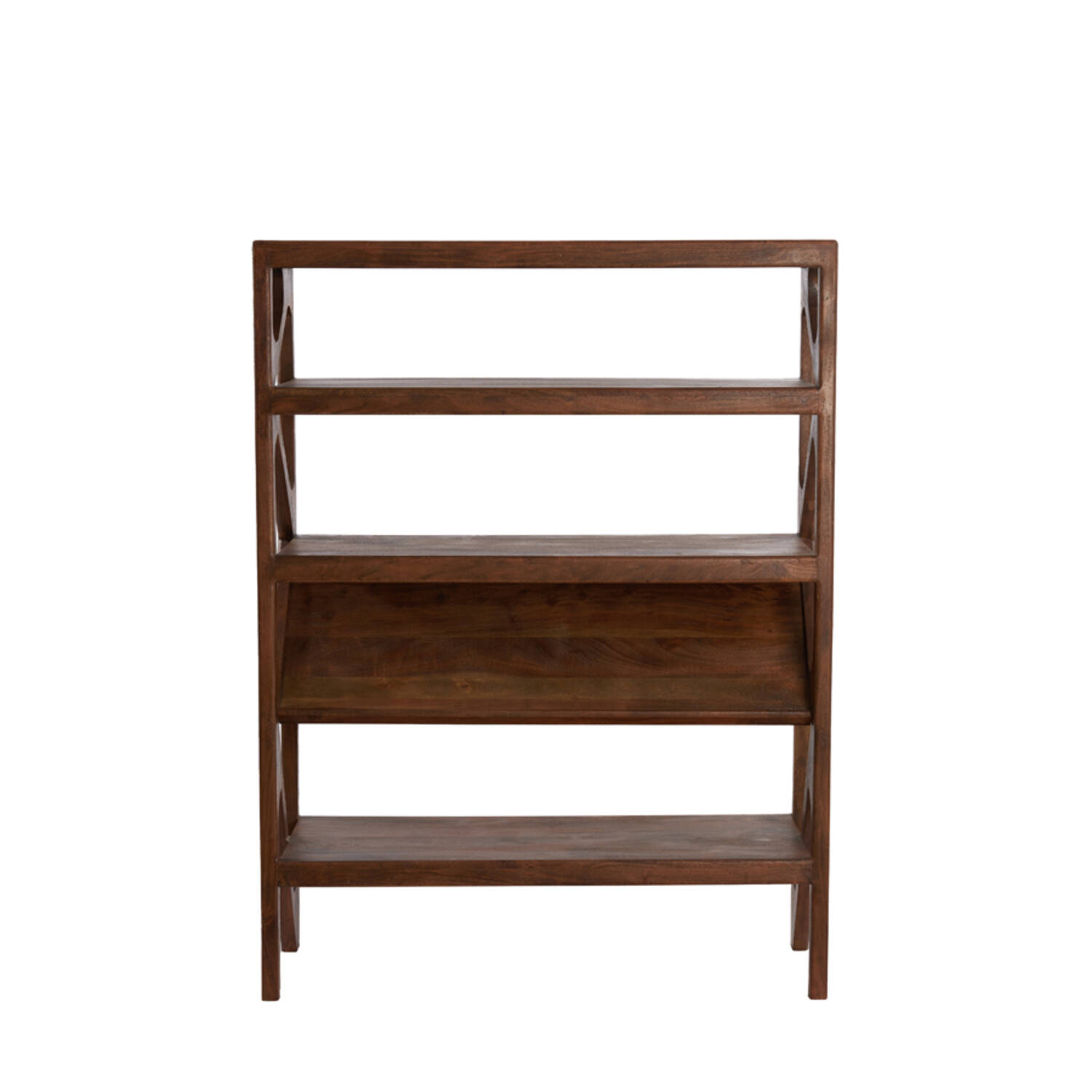 Kast open 120x40x160 cm YUKI acacia hout donker bruin