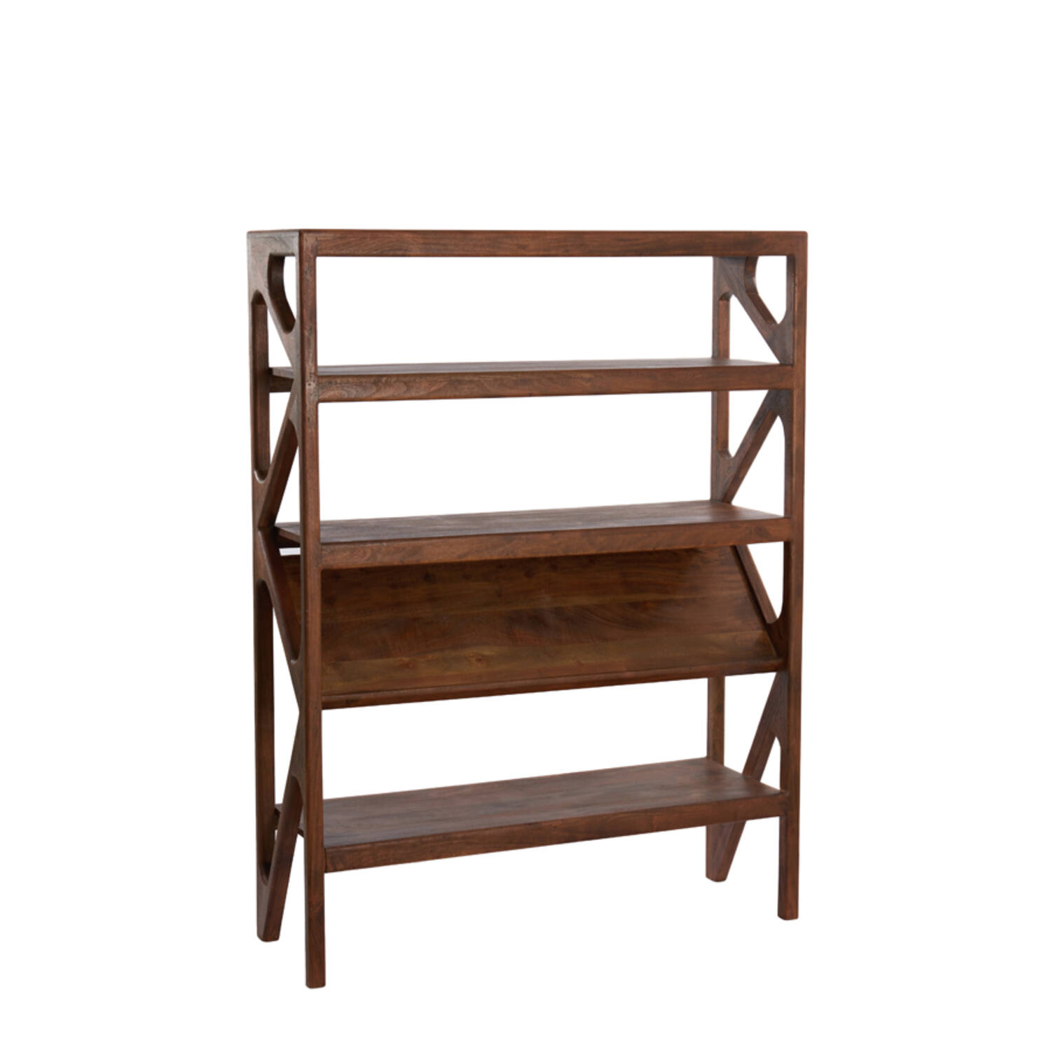 Kast open 120x40x160 cm YUKI acacia hout donker bruin