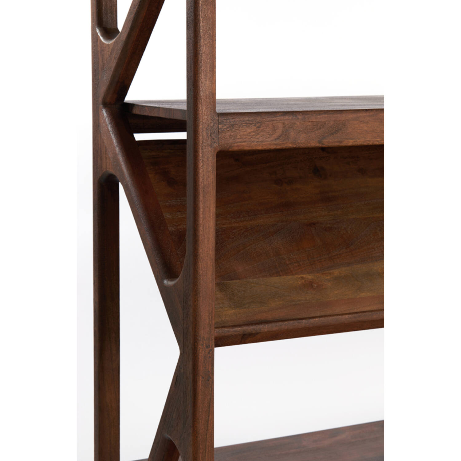 Kast open 120x40x160 cm YUKI acacia hout donker bruin