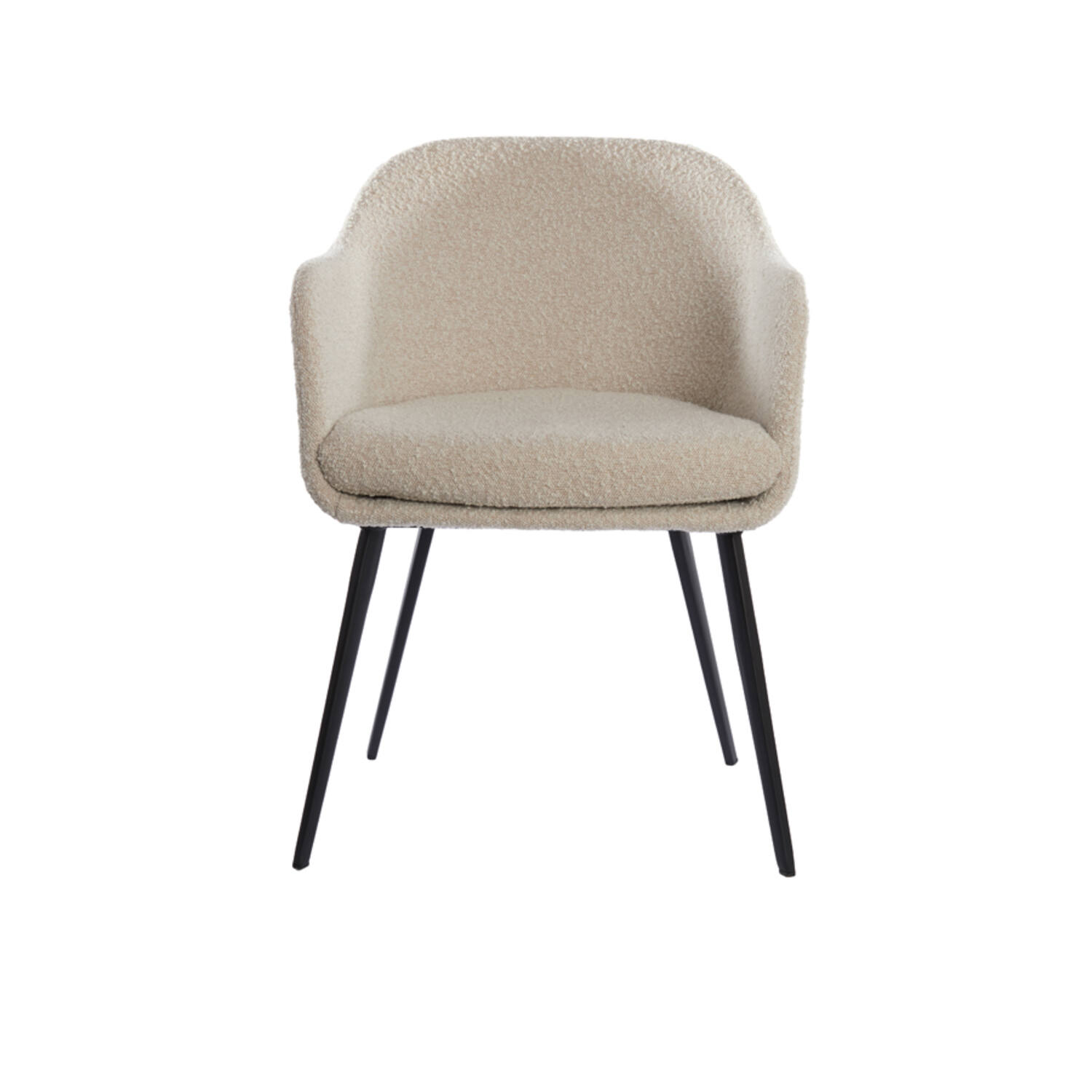 Dining chair 59x58,5x82 cm LEONE bouclé cream-black