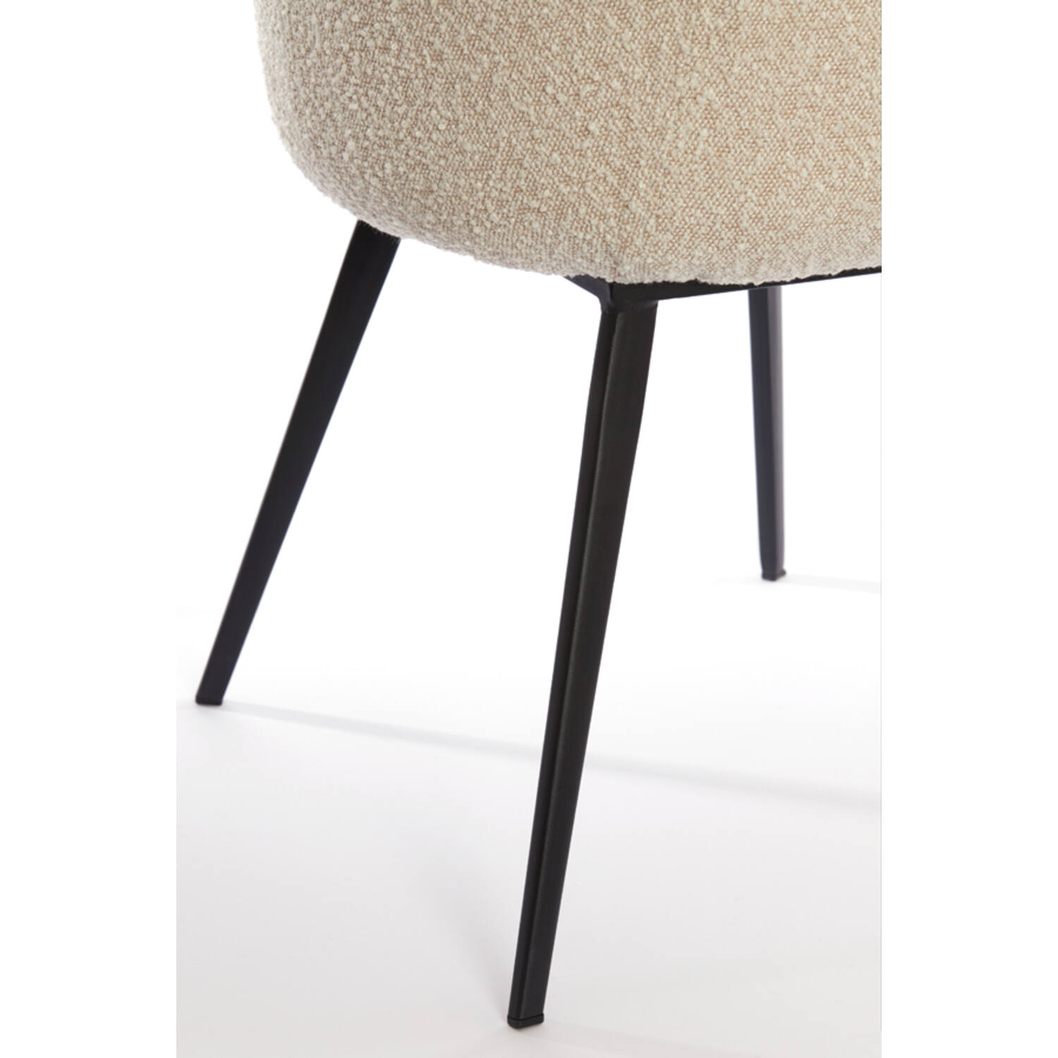 Dining chair 59x58,5x82 cm LEONE bouclé cream-black