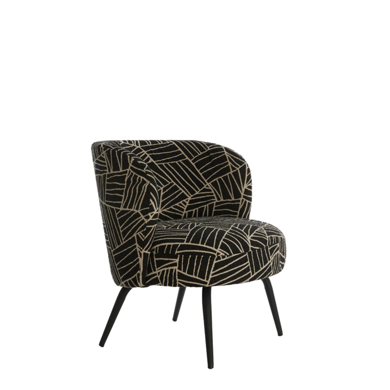 Stoel 68x67x72 cm DIEYDA zwart-wit+zwart