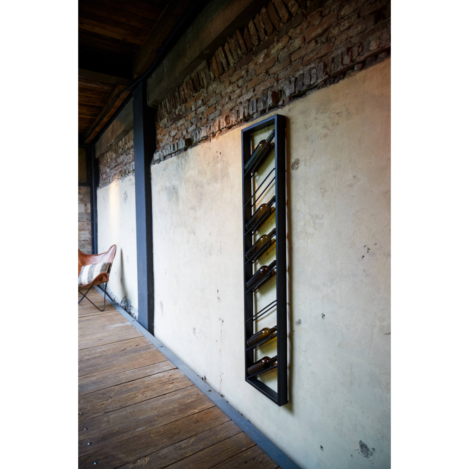 Wine rack 8 bottles 36x6x160 cm MALBEO black