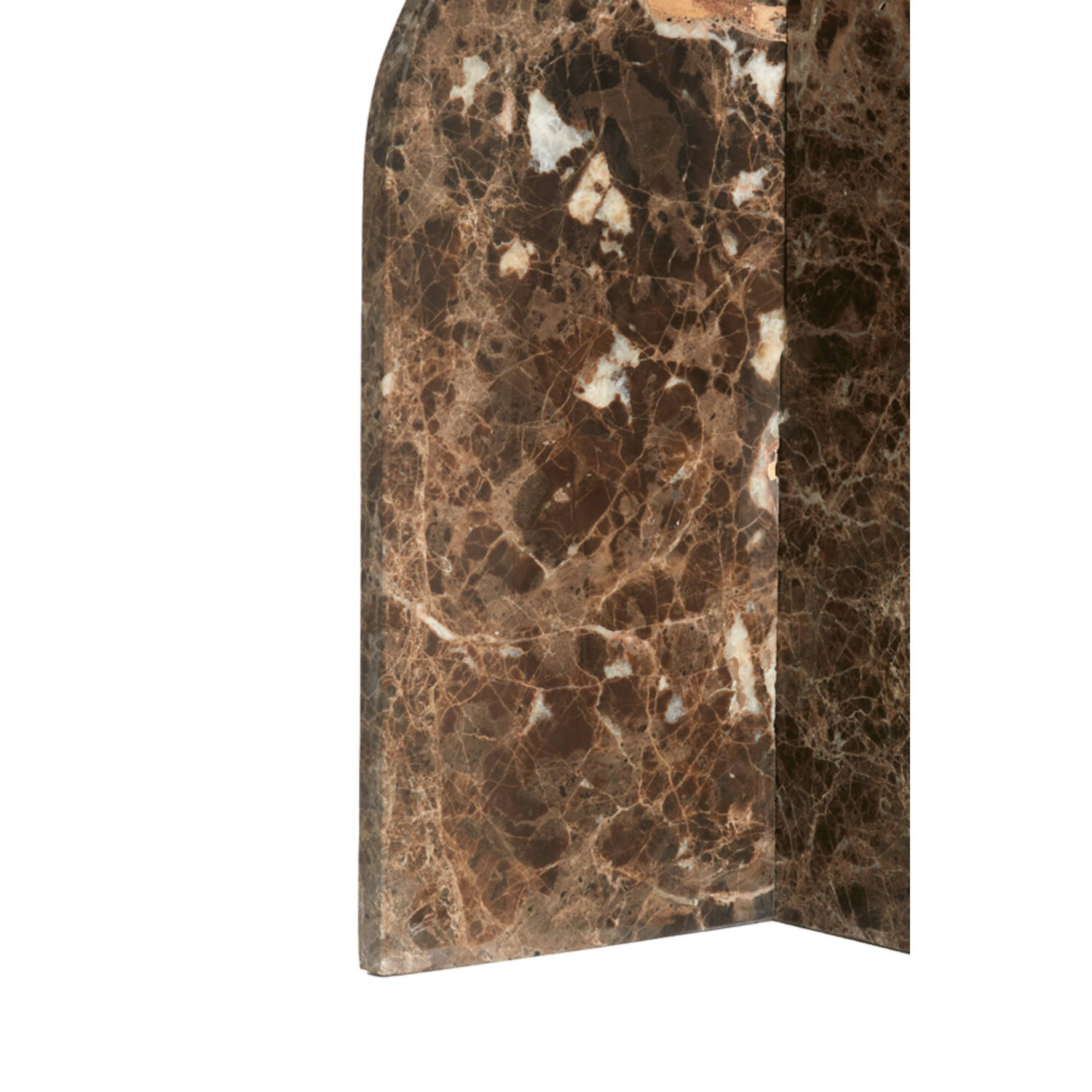 Side table Ø41x56 cm OTINIA marble dark brown
