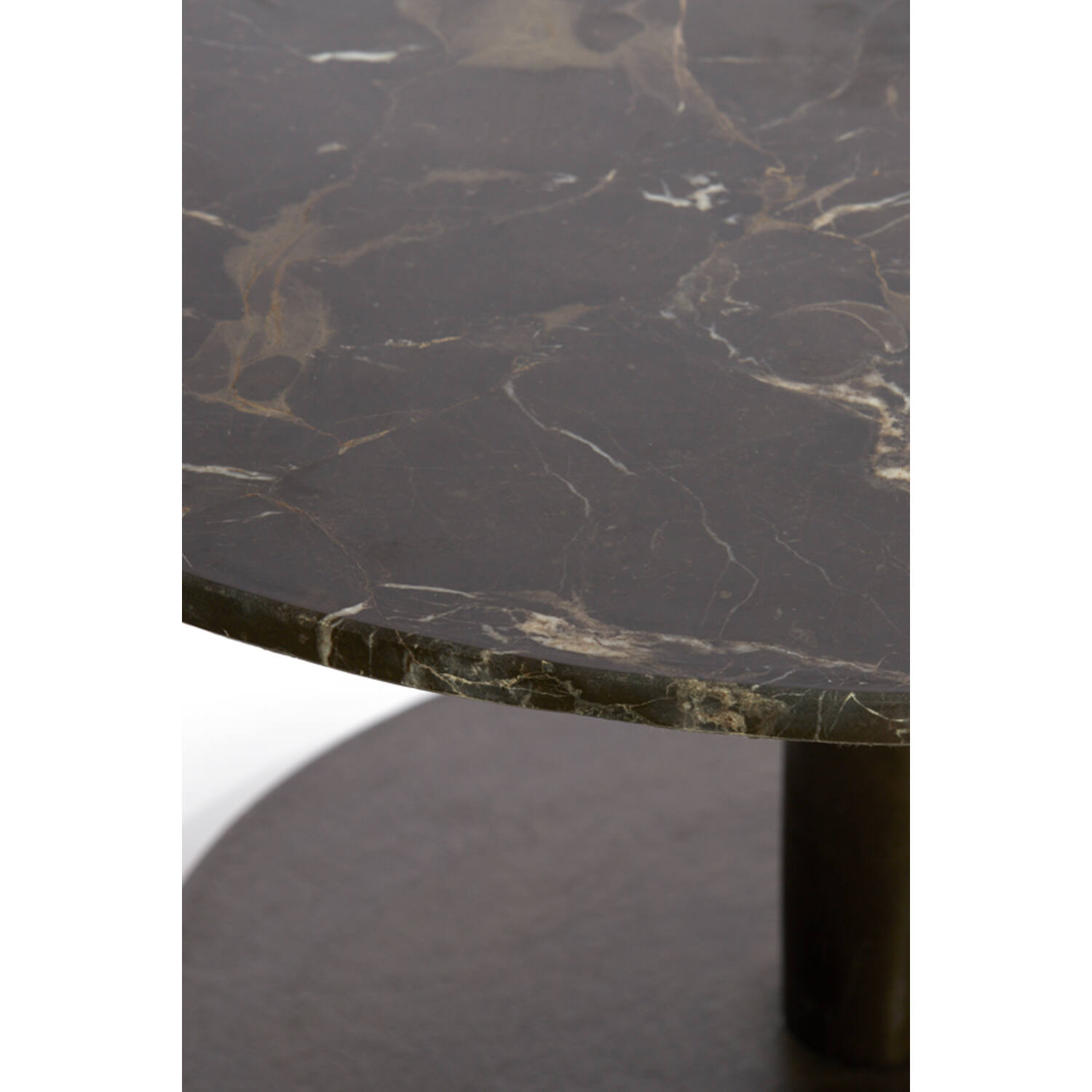 Coffee table Ø76x36 cm PAZO dark brown marble+dark brown